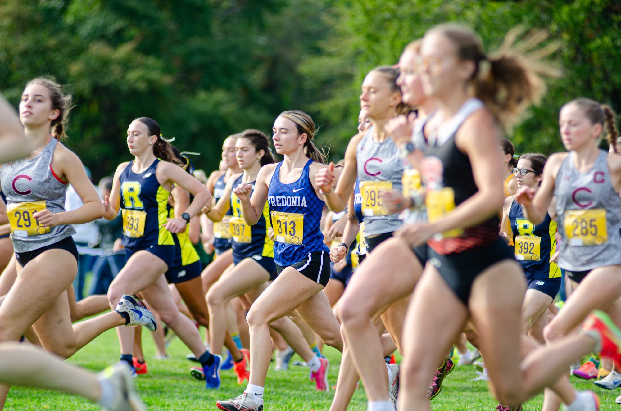 Emily Frank runs at the Rochester Yellowjacket Invitational