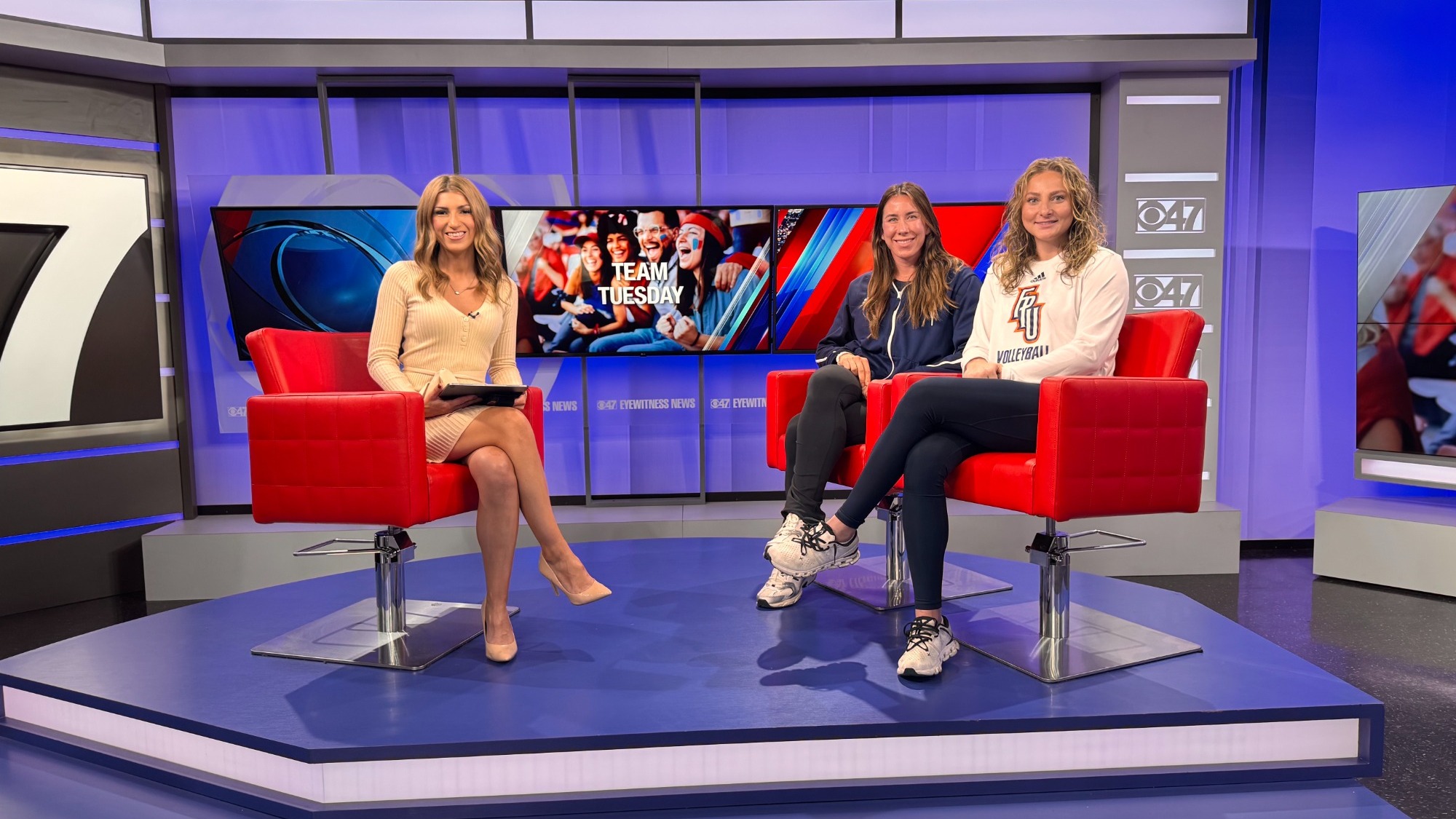 Kelsee Montagna and Mikayla Weiss with Katherine Phillips on CBS47 Team Tuesday