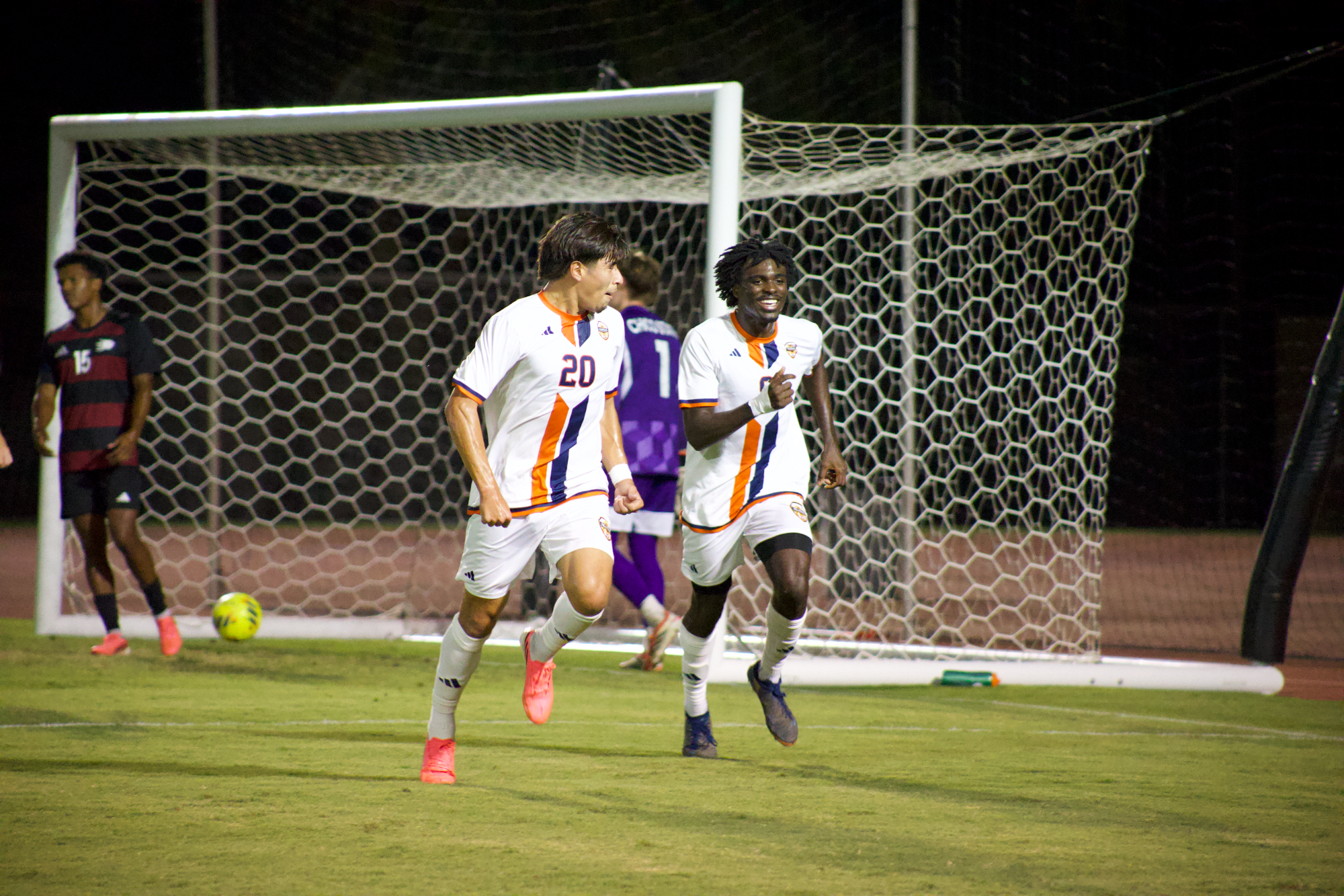 Bryan Lopez and Zion Vaughn celebrating goal