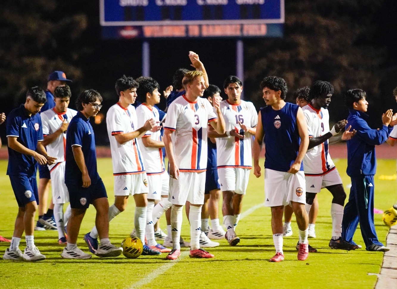 mens soccer closing out the match
