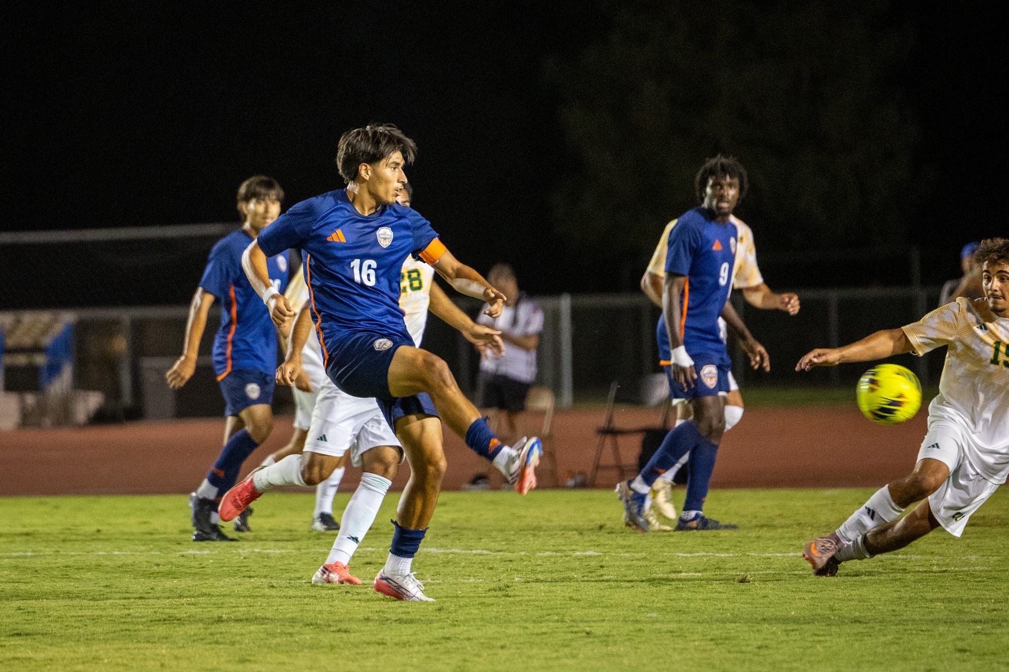 brandon lopez with the shot on goal