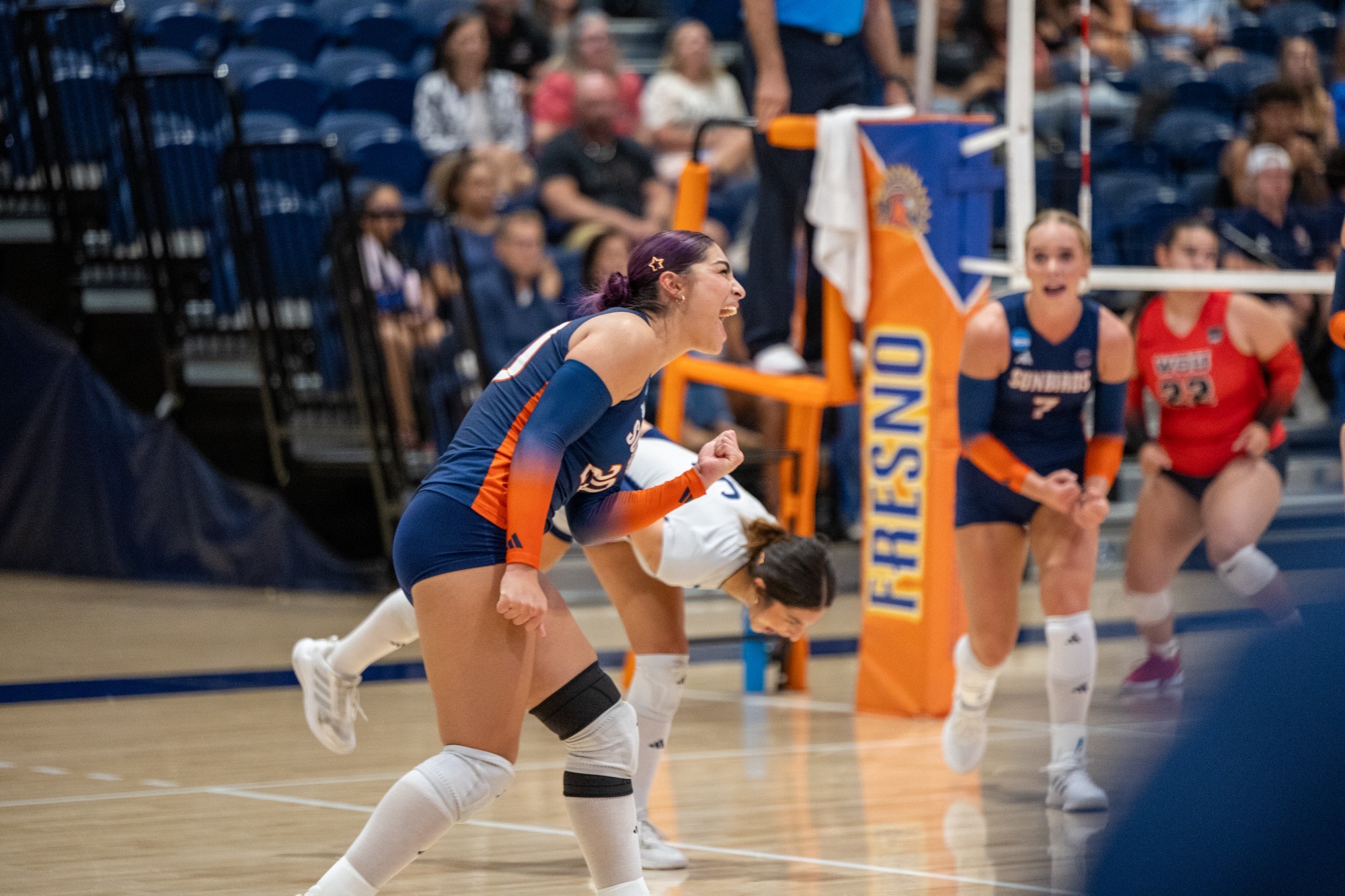 morgan castaneda celebrating the point