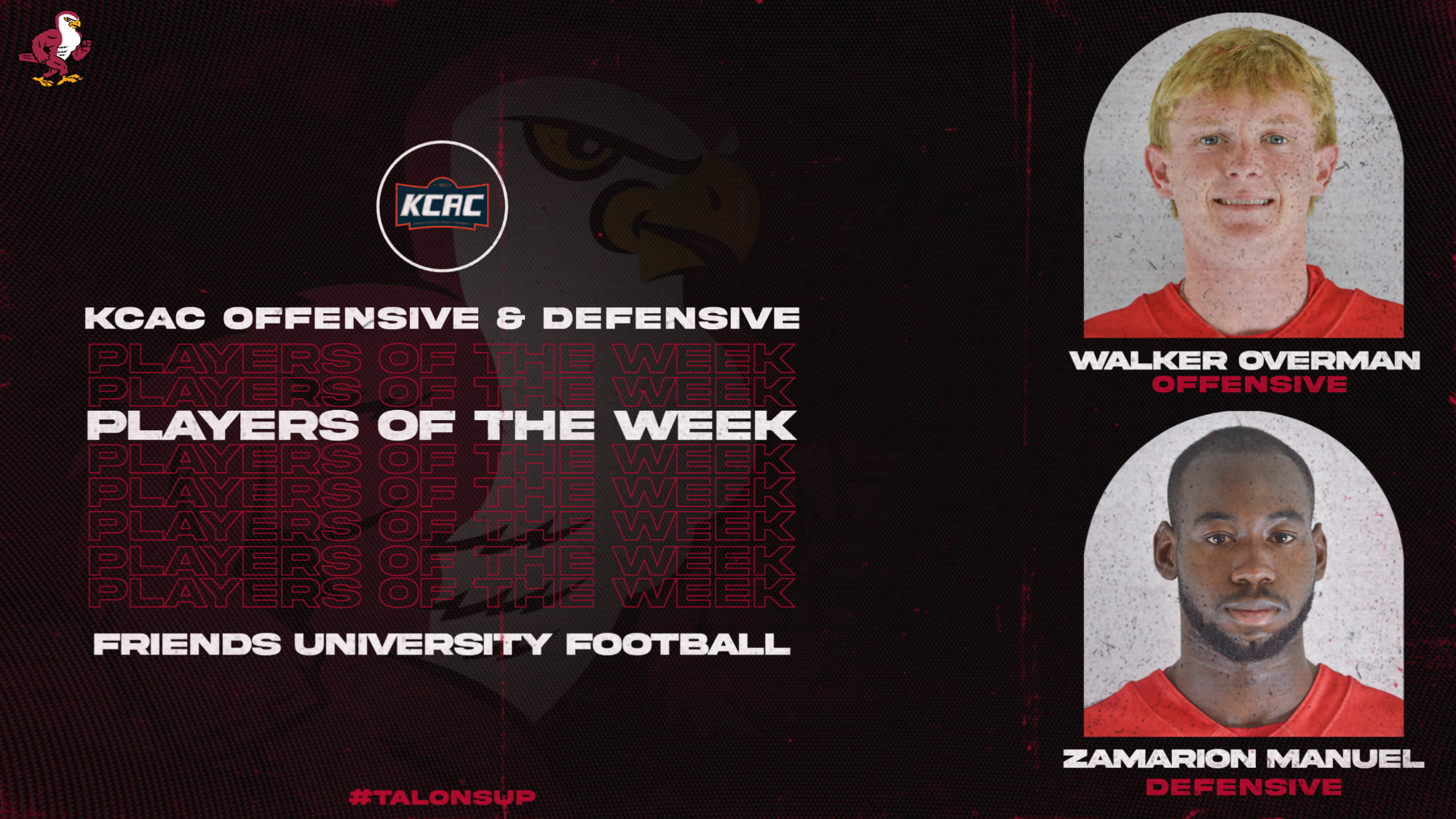 Football Walker Overman Zamrion Manuel KCAC POW Graphic Web