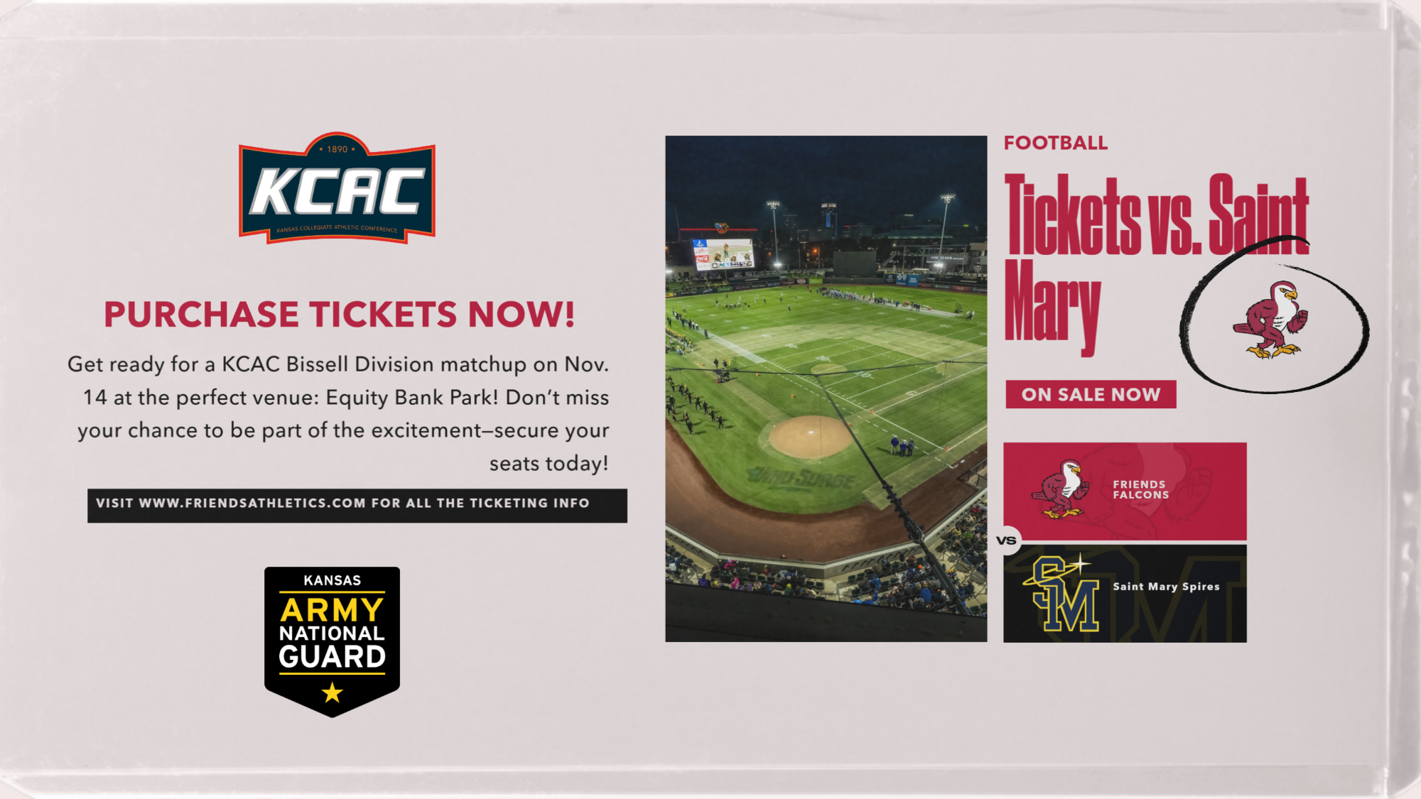 Football Equity Bank Park vs. Saint Mary Release