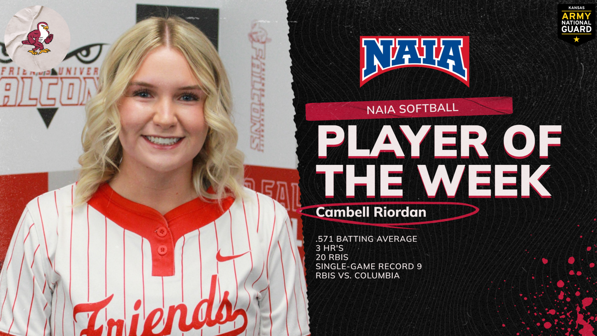 Cambell Riordan NAIA Softball POW Graphic Web