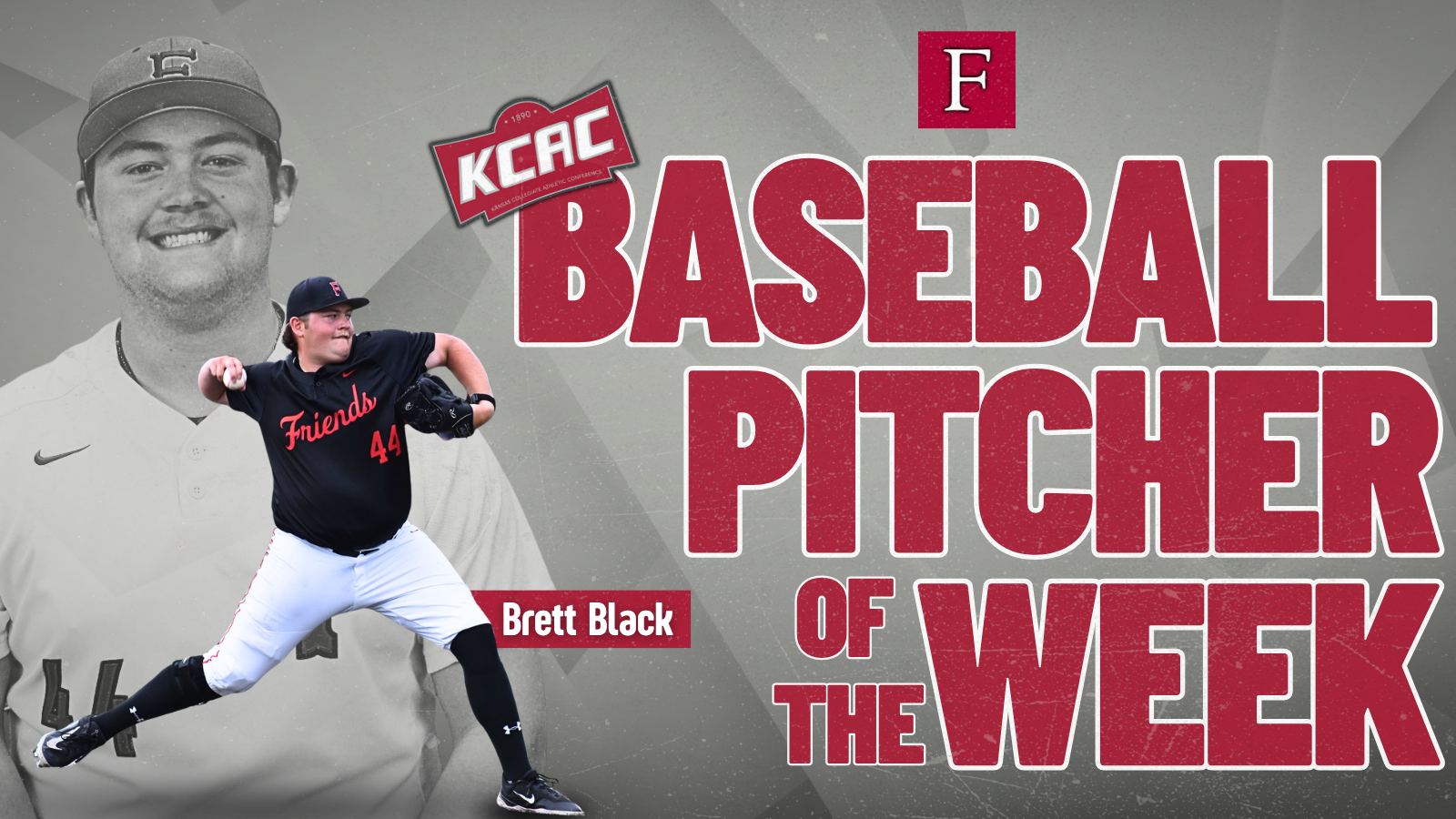 Brett Black KCAC Baseball Pitcher of the Week Graphic Web