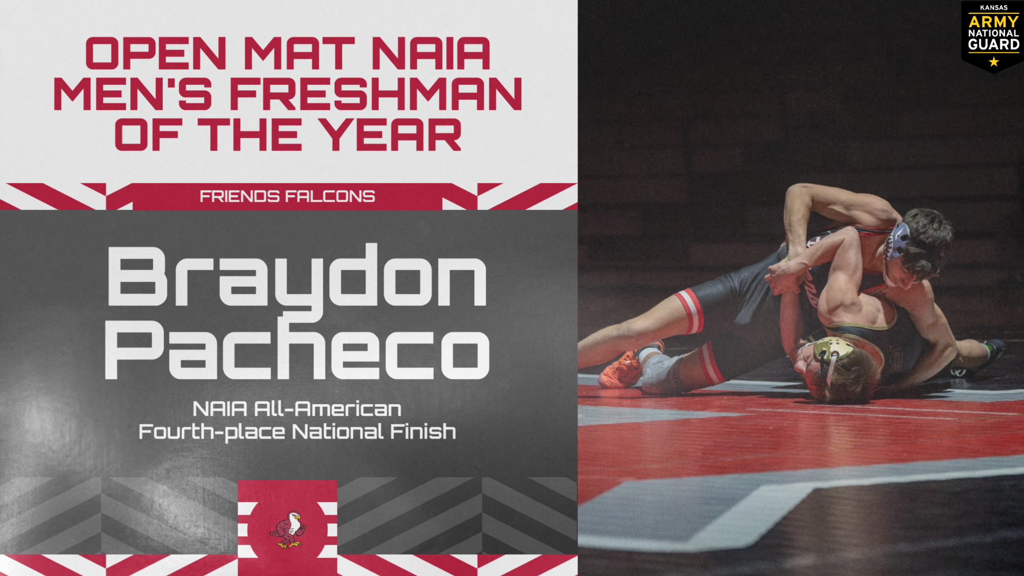 Braydon Pacheco Open Mat NAIA Freshman of the Year Graphic Web