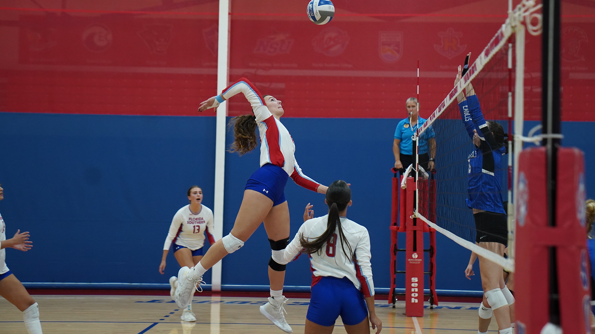 Morgan Word attacks the ball versus Embry-Riddle at home