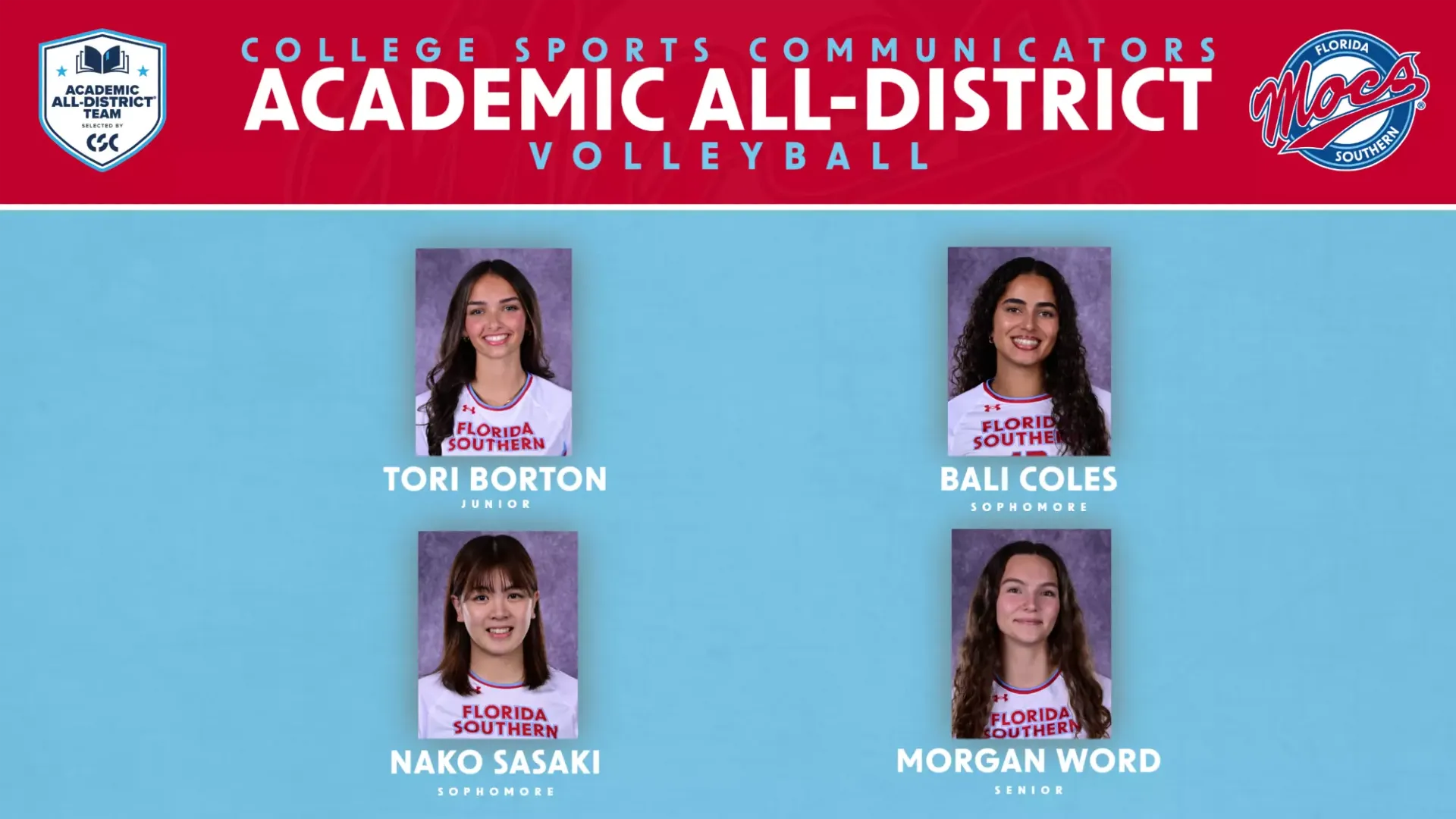 CSC Academic All-District Volleyball Graphic