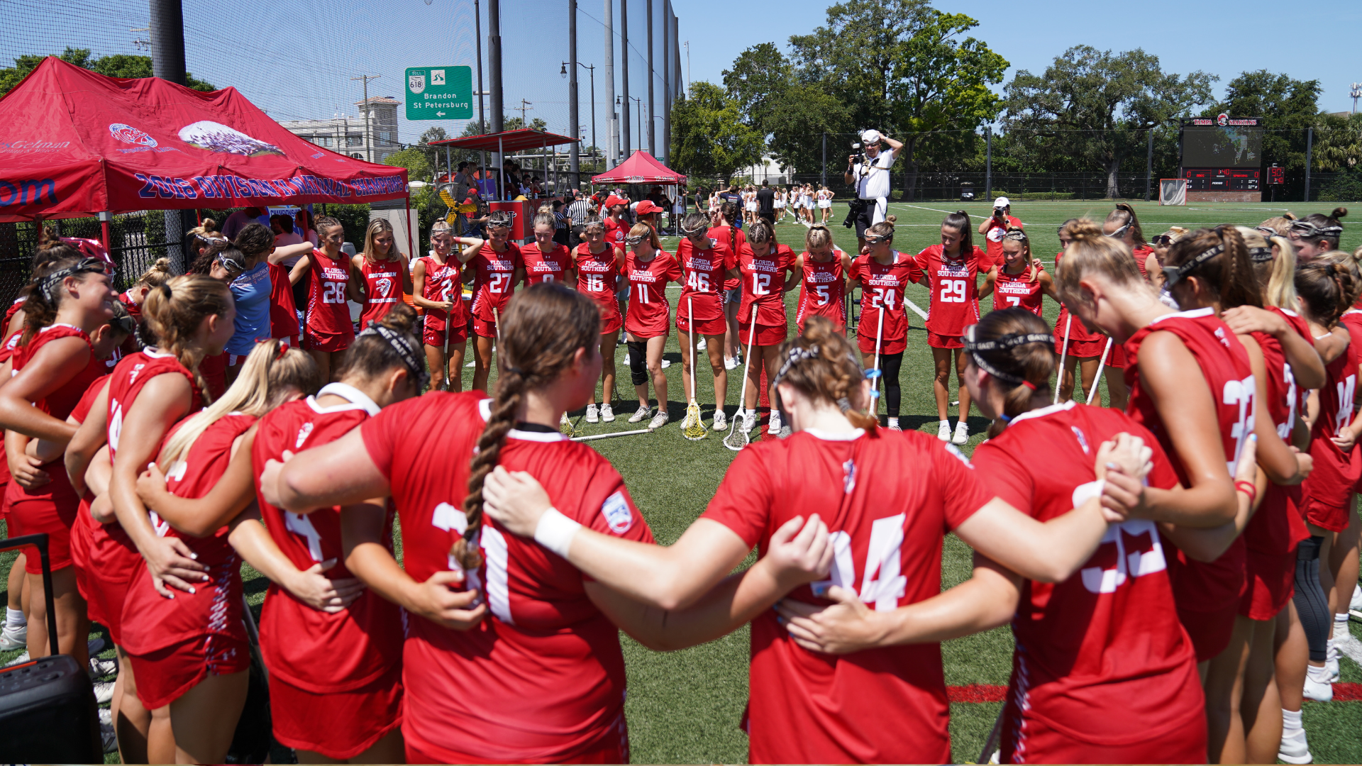 Women's Lacrosse Team Huddle