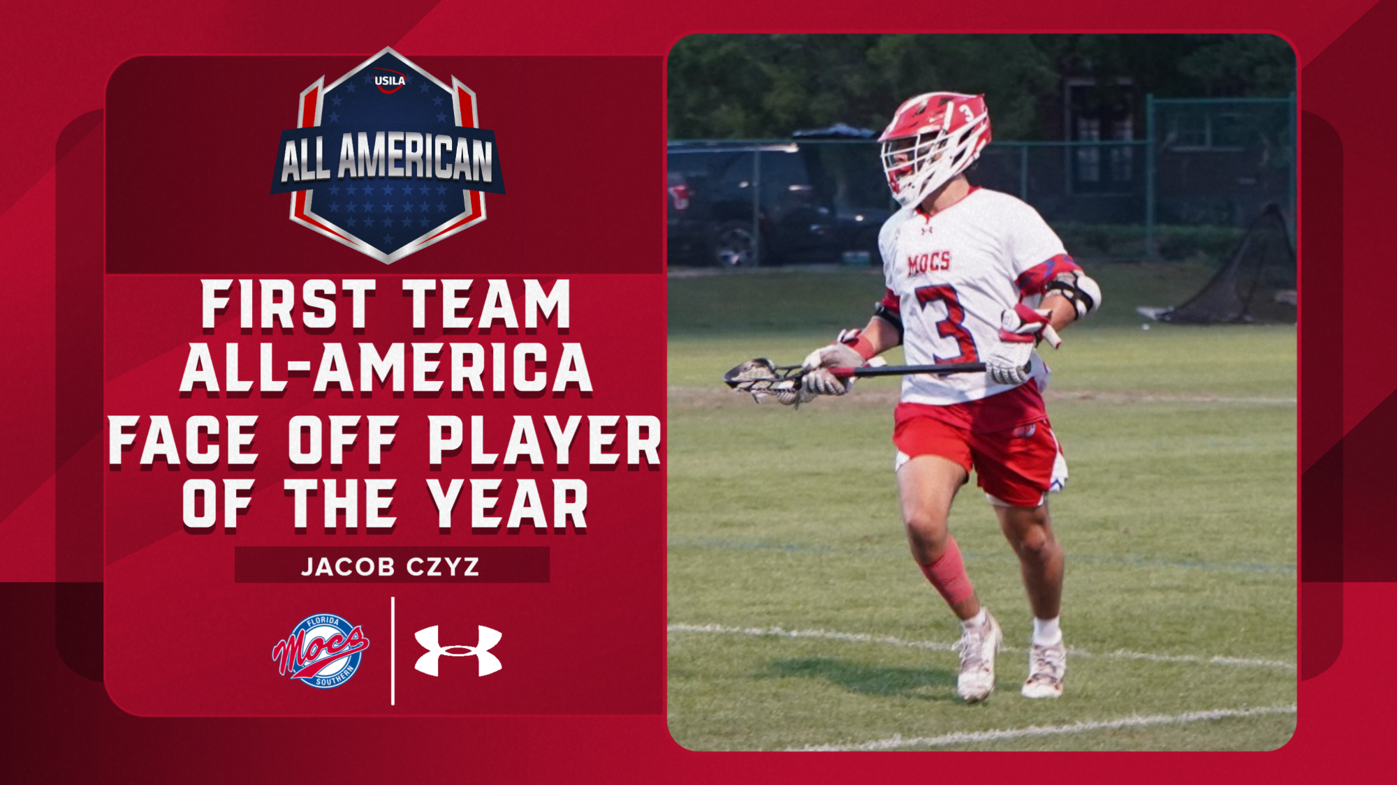 USILA First Team All-America and Face Off Player of the Year Graphic for Jacob Czyz