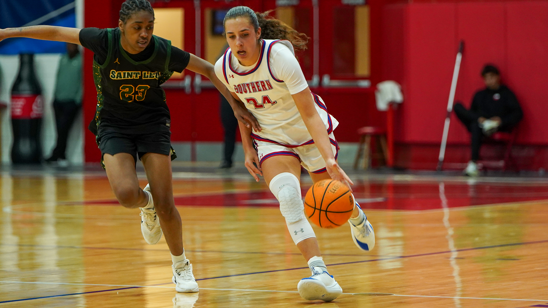 Lily Pereira Career High dribbling down the court