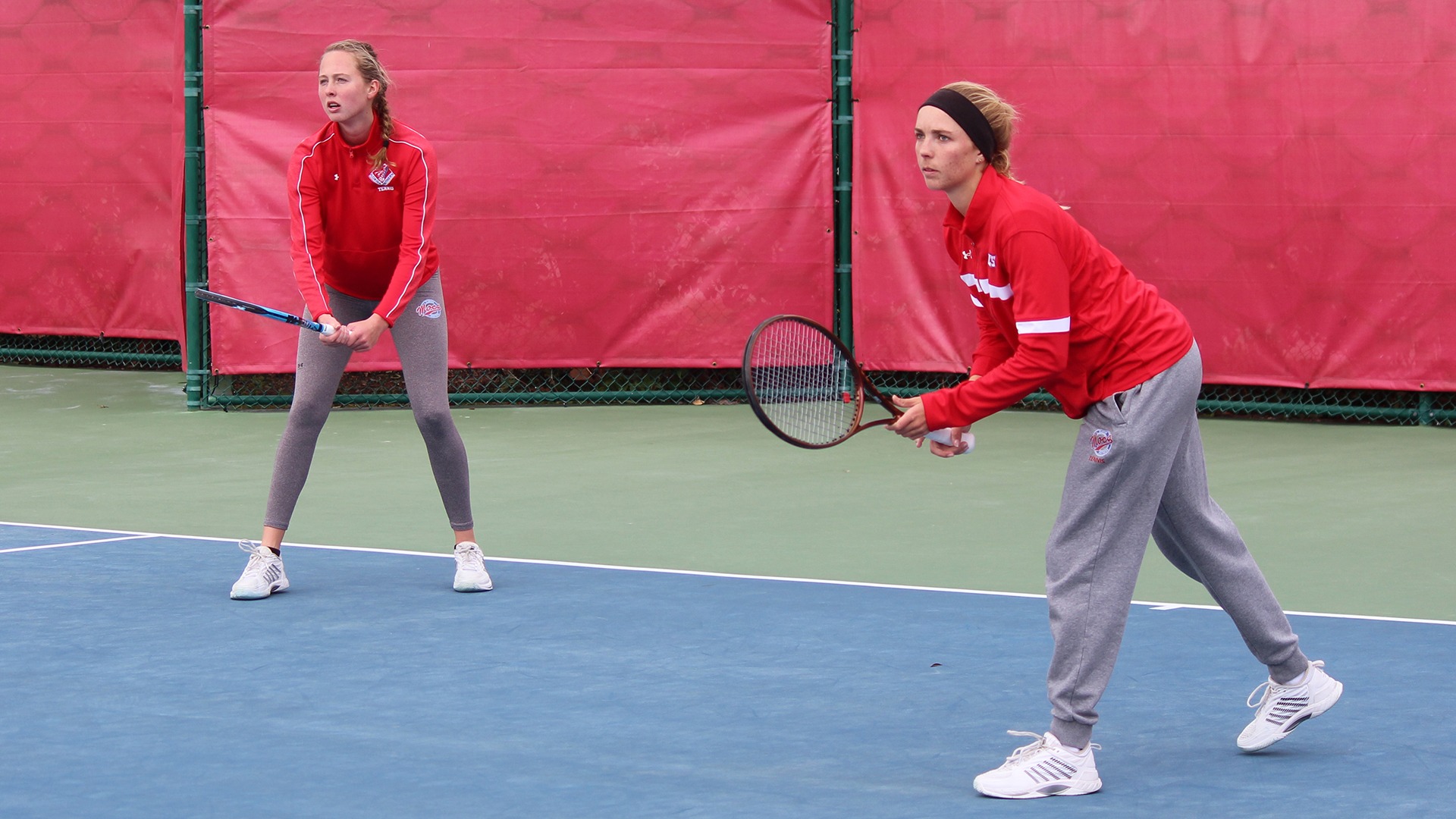 Berrendorf and Miller waiting for the serve at the FSC Invite