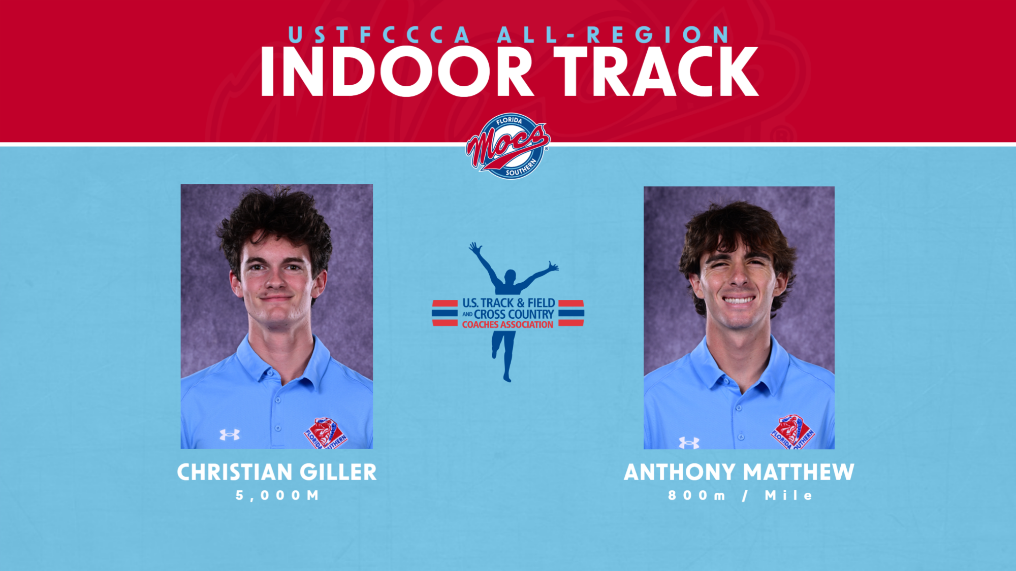 USTFCCCA All-Region Graphic for Christian Giller and Anthony Matthew