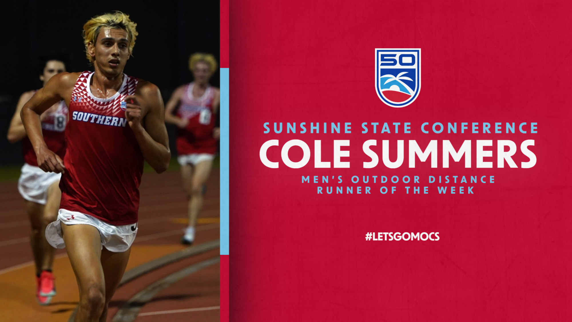 Cole Summers Sunshine State Conference Distance Runner of the Week Graphic