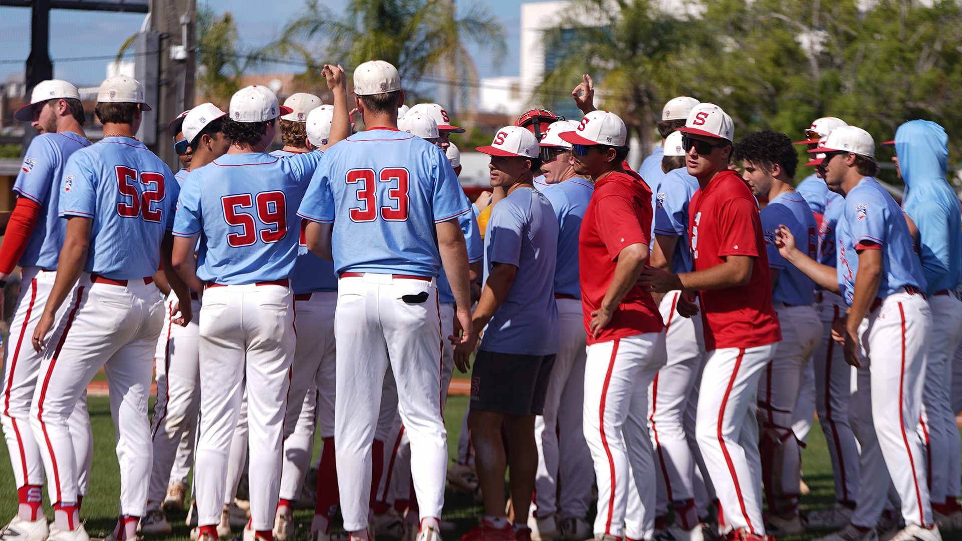 Baseball Huddle vs SLU 4.11.26
