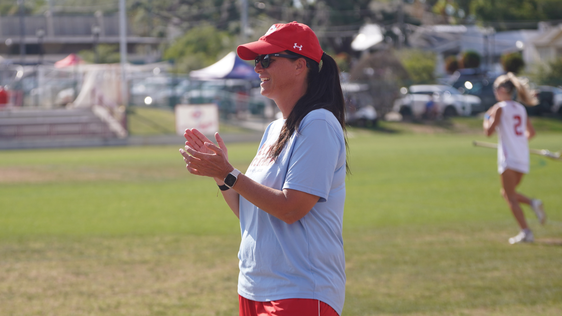 Head coach Kara Reber in her 300th career win