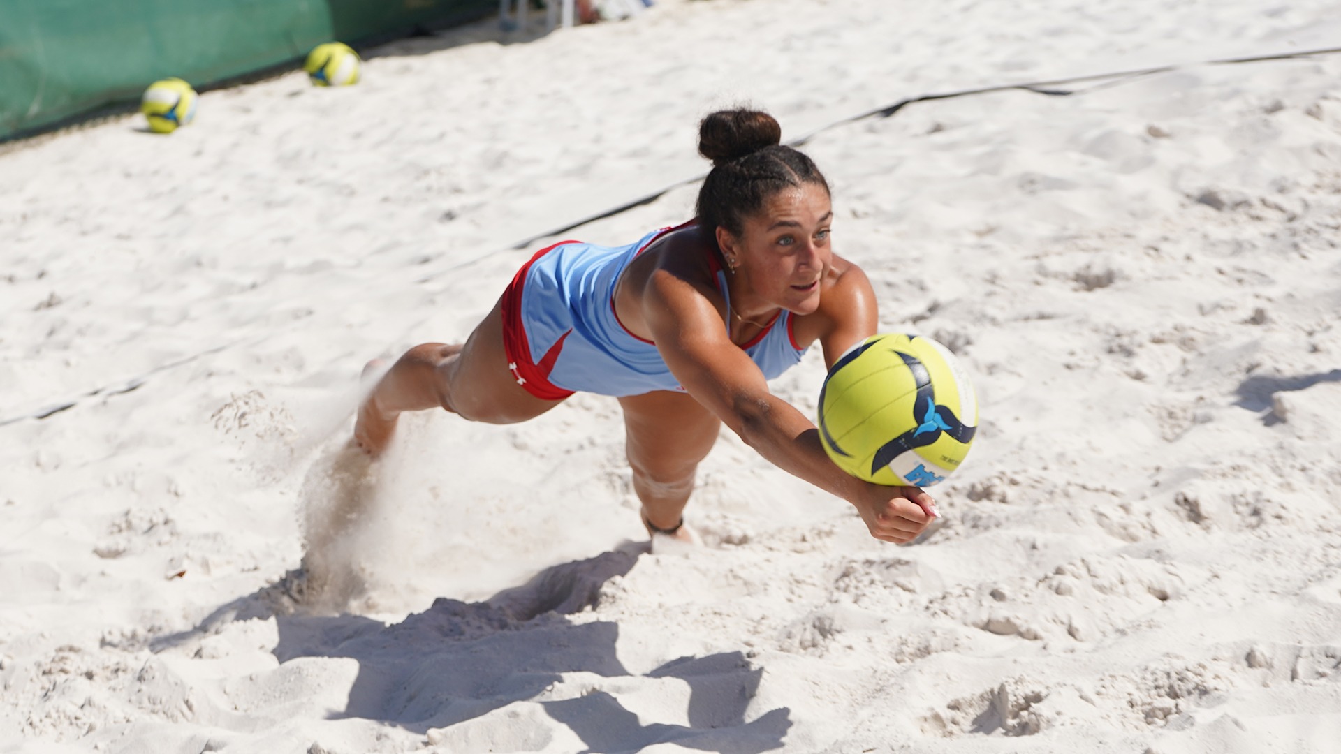 Sarah Idler Beach Volleyball Diving for a ball 