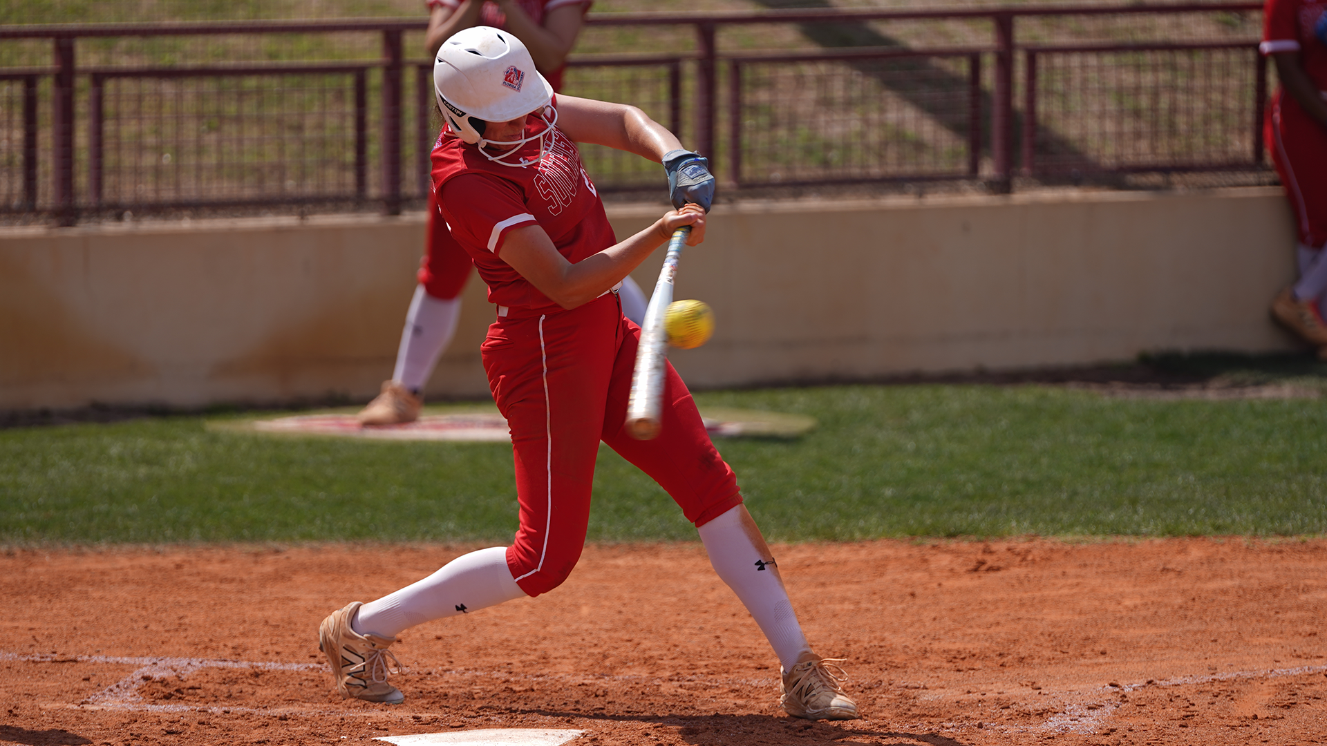 Kate Mikle connects with a ball at the plate versus Embry-Riddle