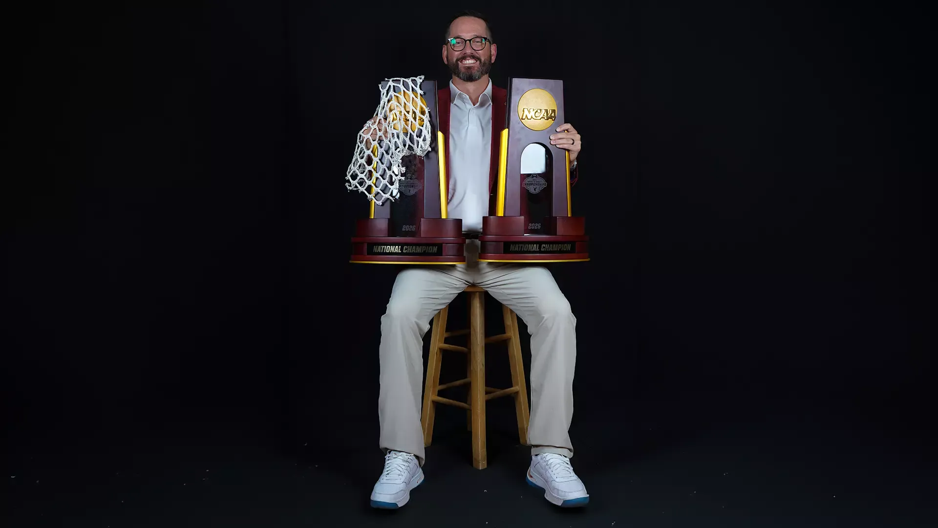 Drew 2026 National Championship Trophies - Black Backdrop