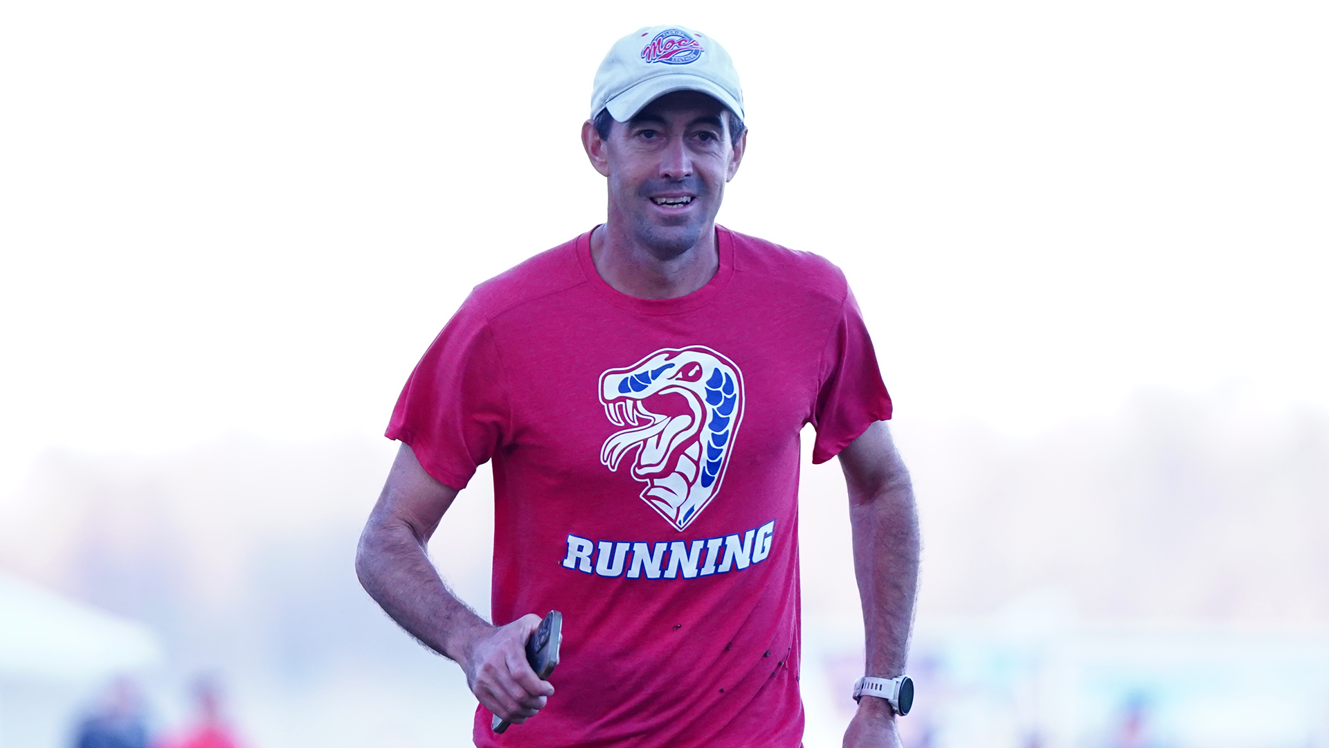 Matt Levassiur Coaching at a Cross Country Meet