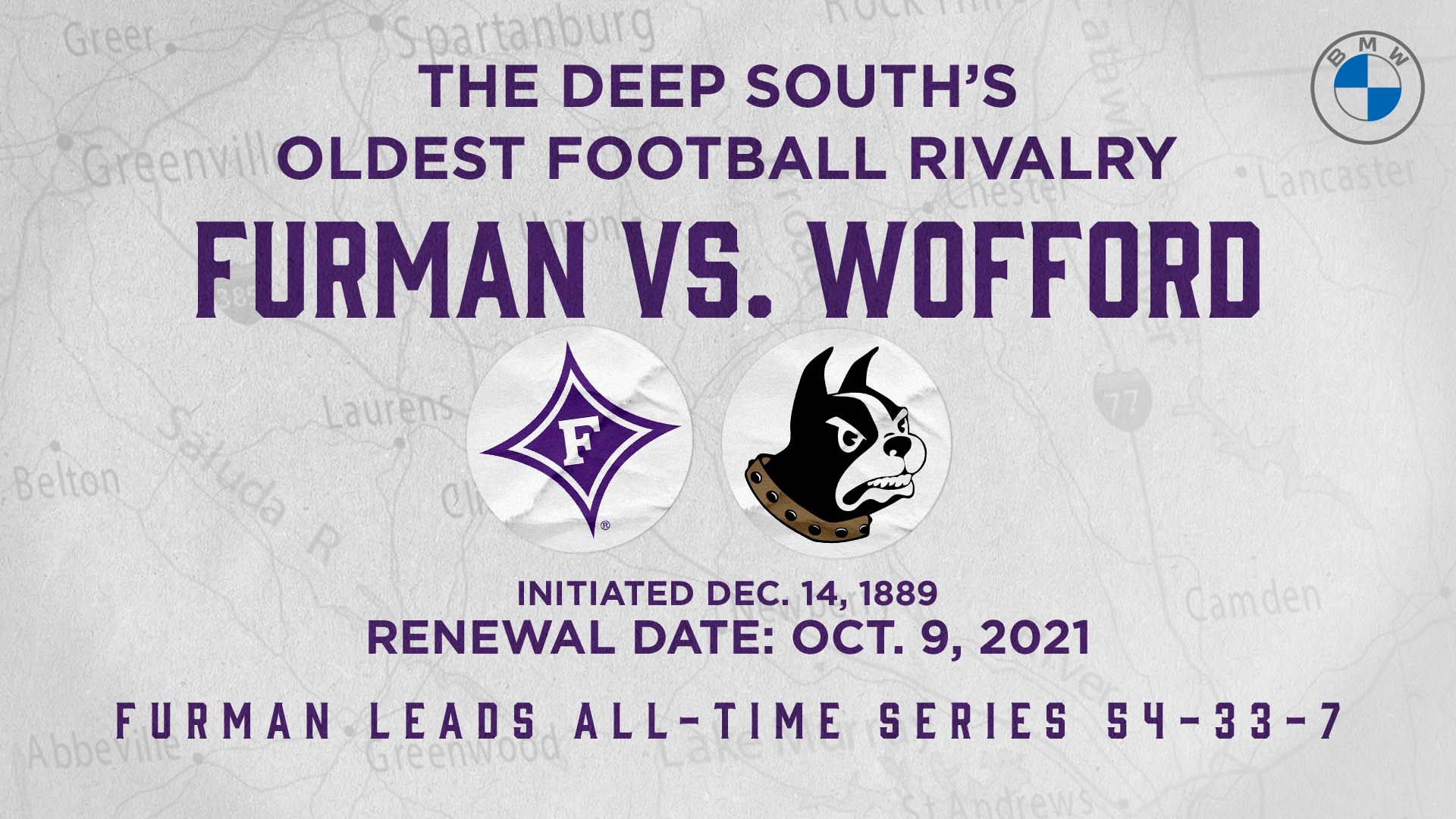 FurmanWofford Set To Renew Deep South's Oldest Football Rivalry