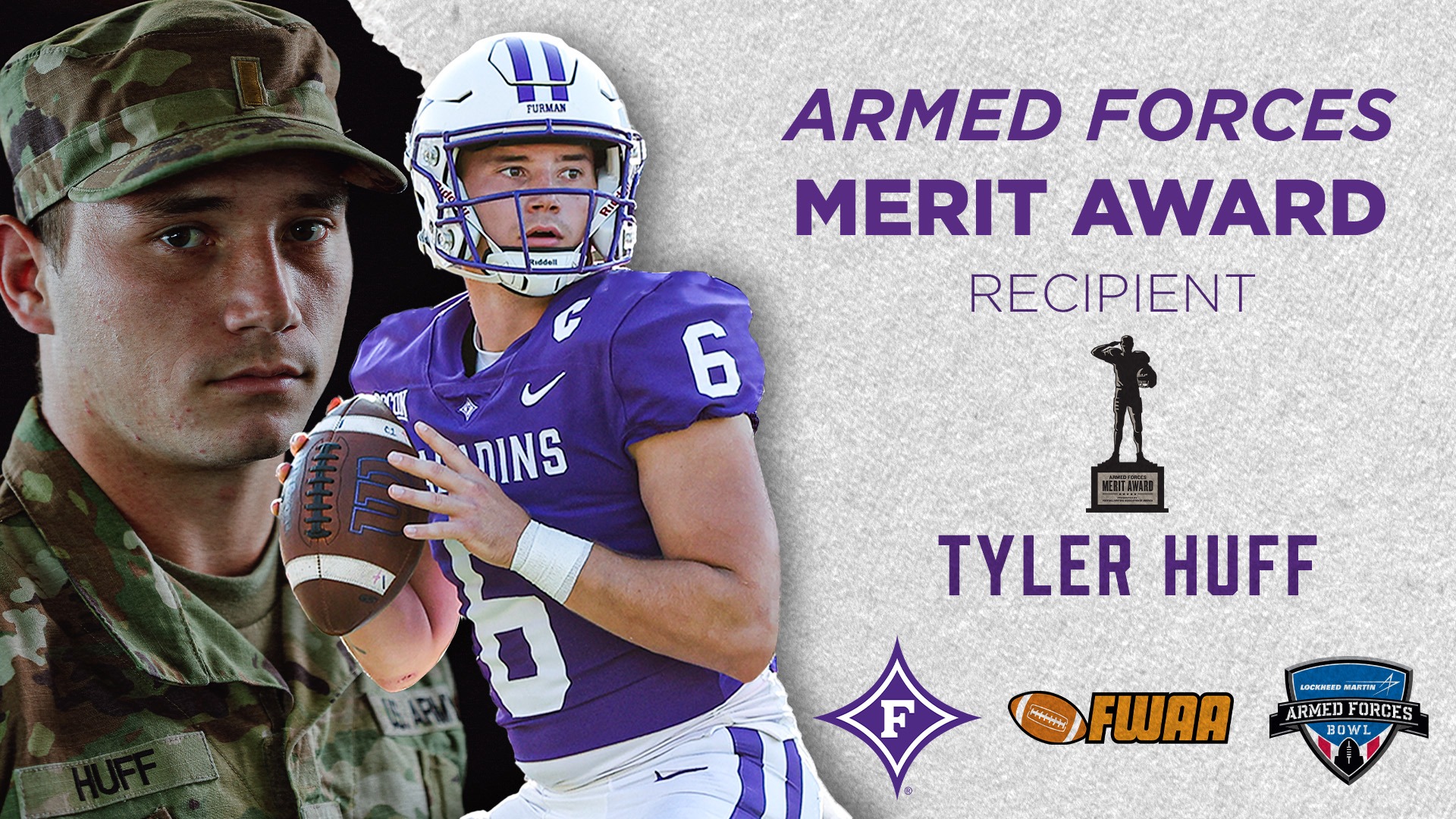 Furman's Huff Named 2023 Armed Forces Merit Award Recipient Furman