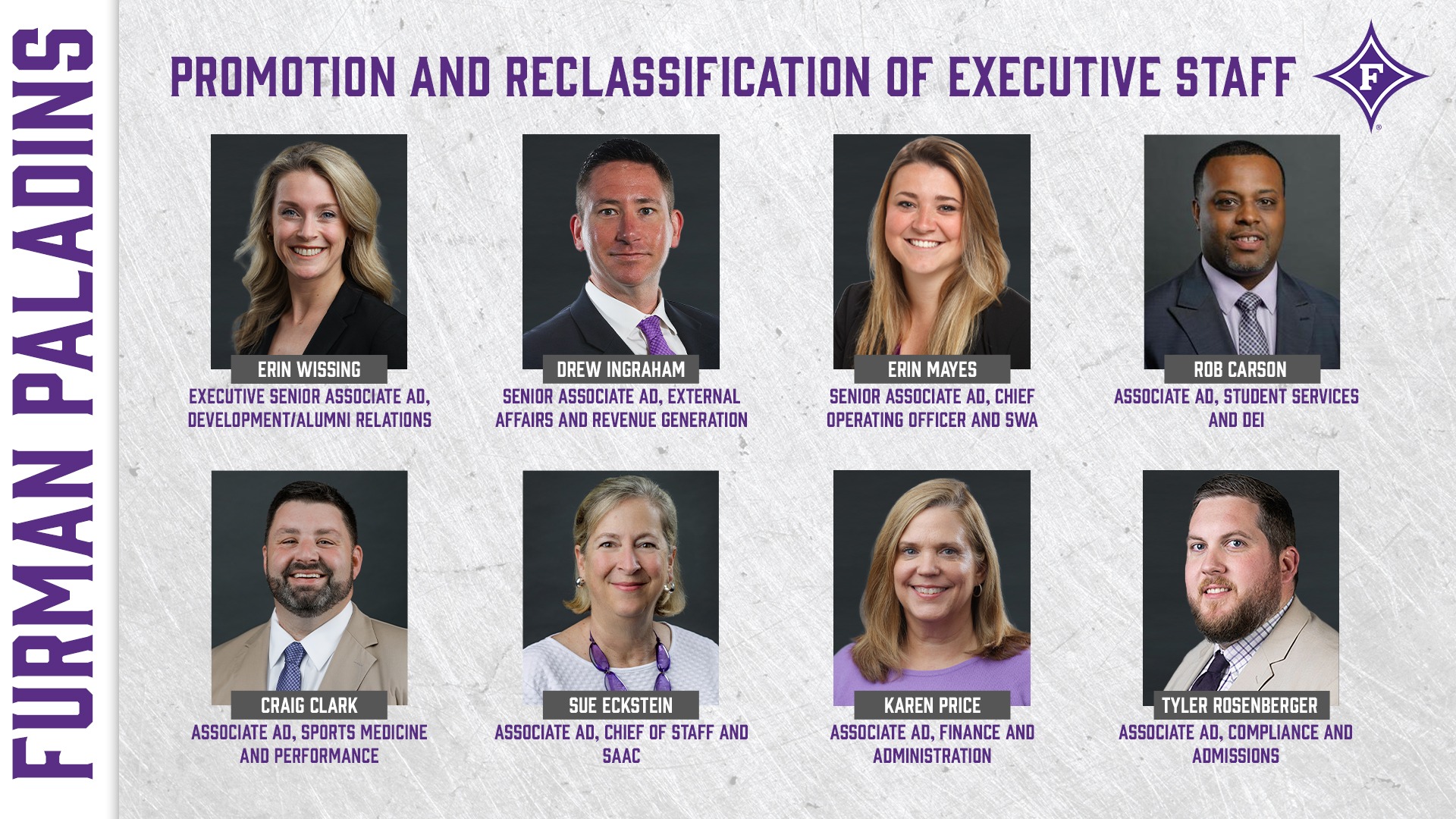 Furman Athletics Announces Promotions, Restructuring Of Executive Staff