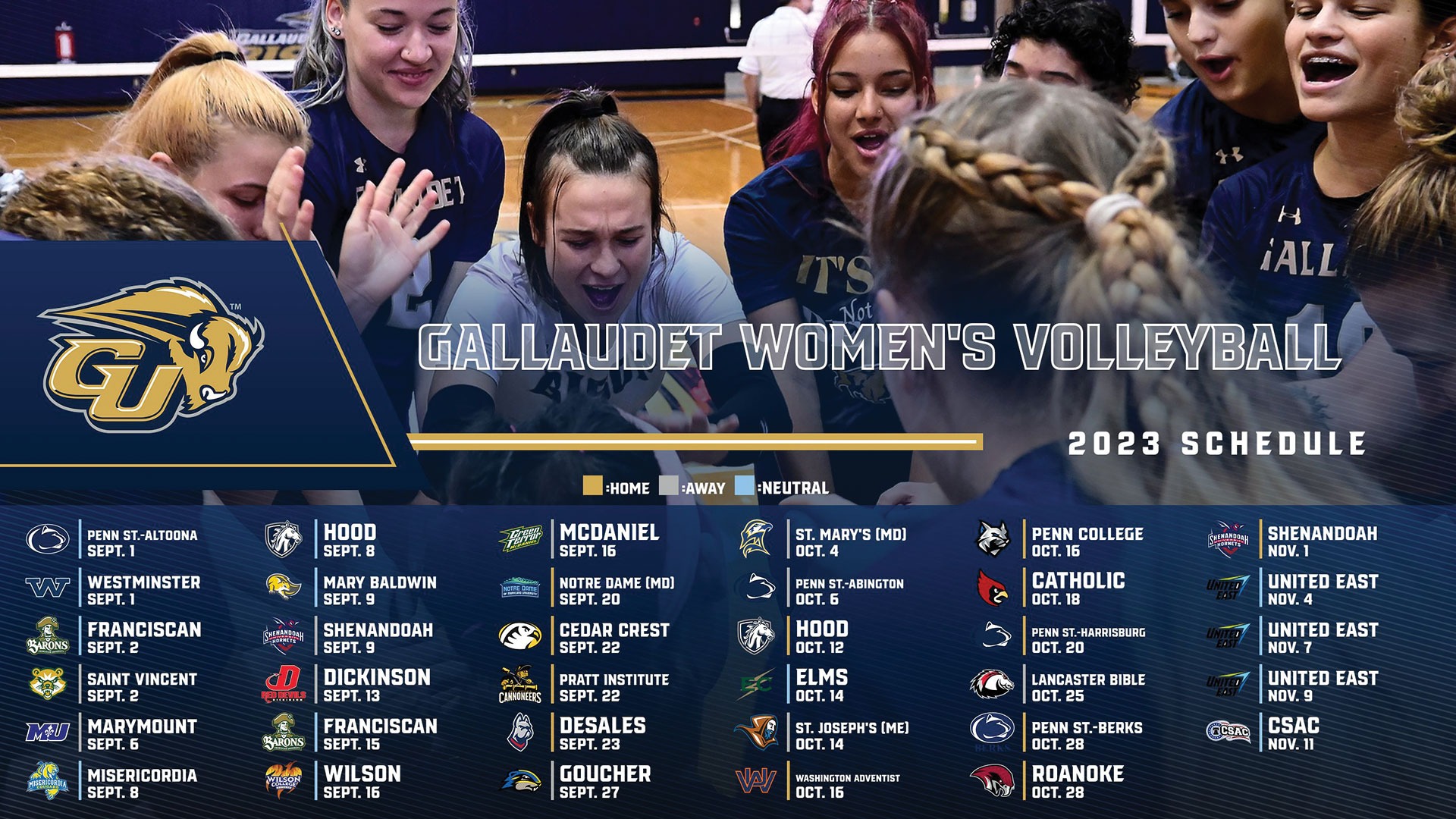 2023 Gallaudet University women's volleyball schedule announced Gallaudet University