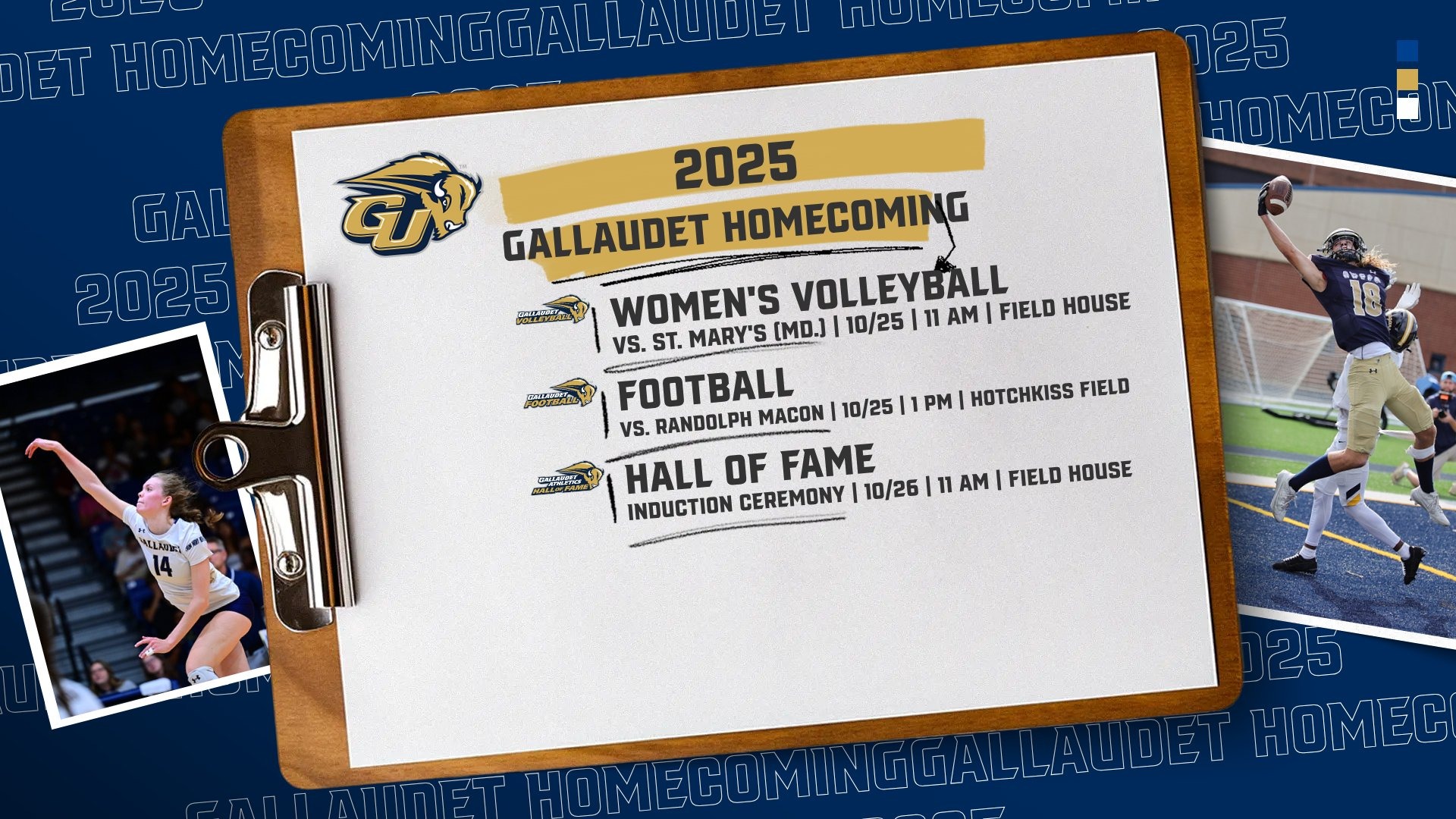 2025 homecoming graphic of schedule events on Oct 25 & 26