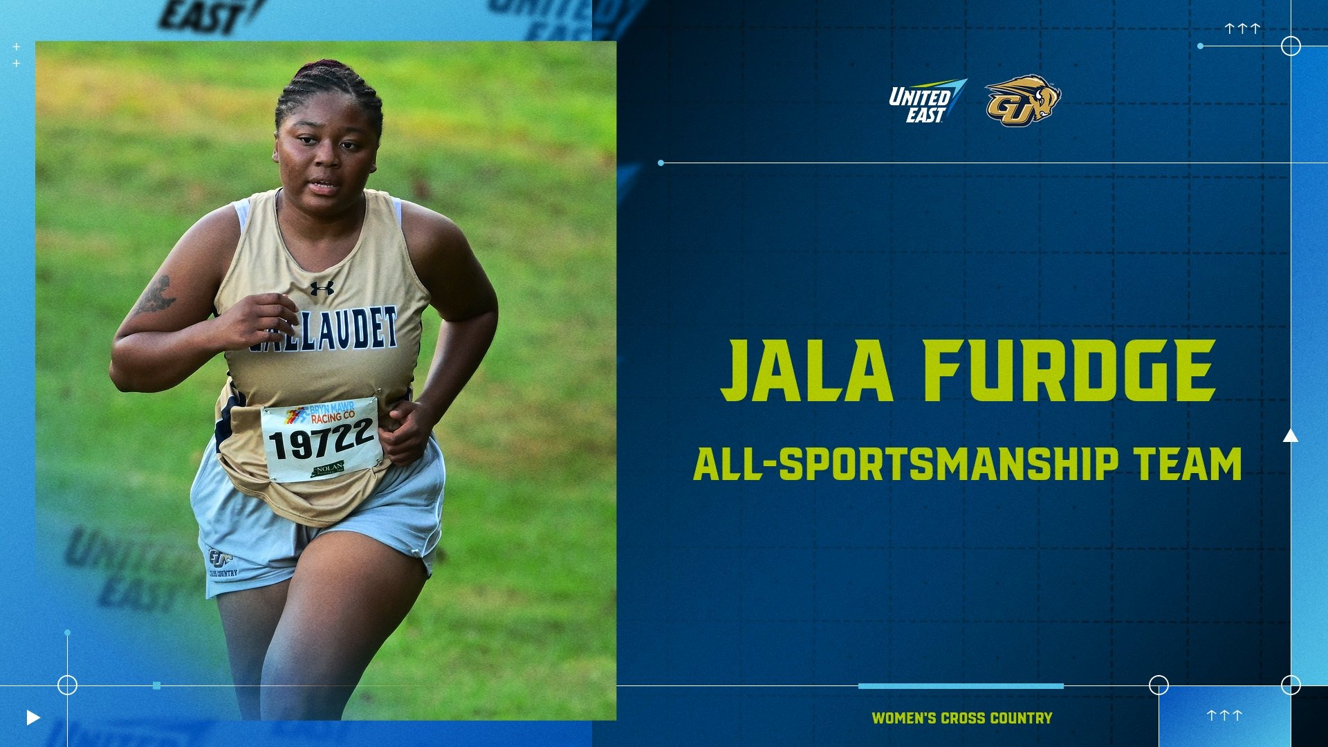 2025 United East All-Sportsmanship Team Graphic - Jala Furdge (Women's Cross Country)