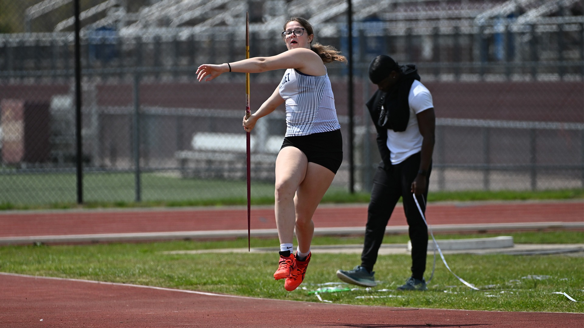 Mackenzie Schirg threw the javelin at the Eastern Shore Challenge hosted by Salisbury