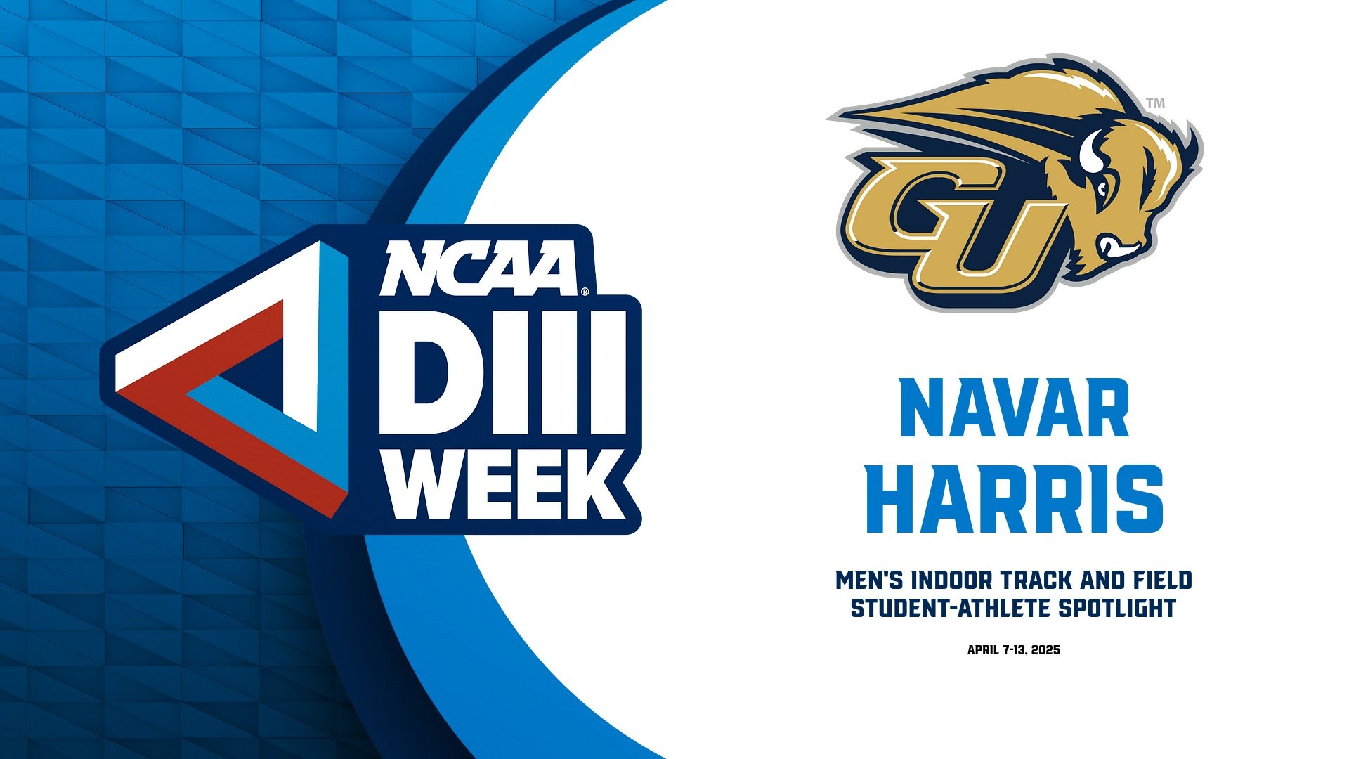 2025 D3 Week Graphic - Navar Harris (Men's Indoor Track and Field)