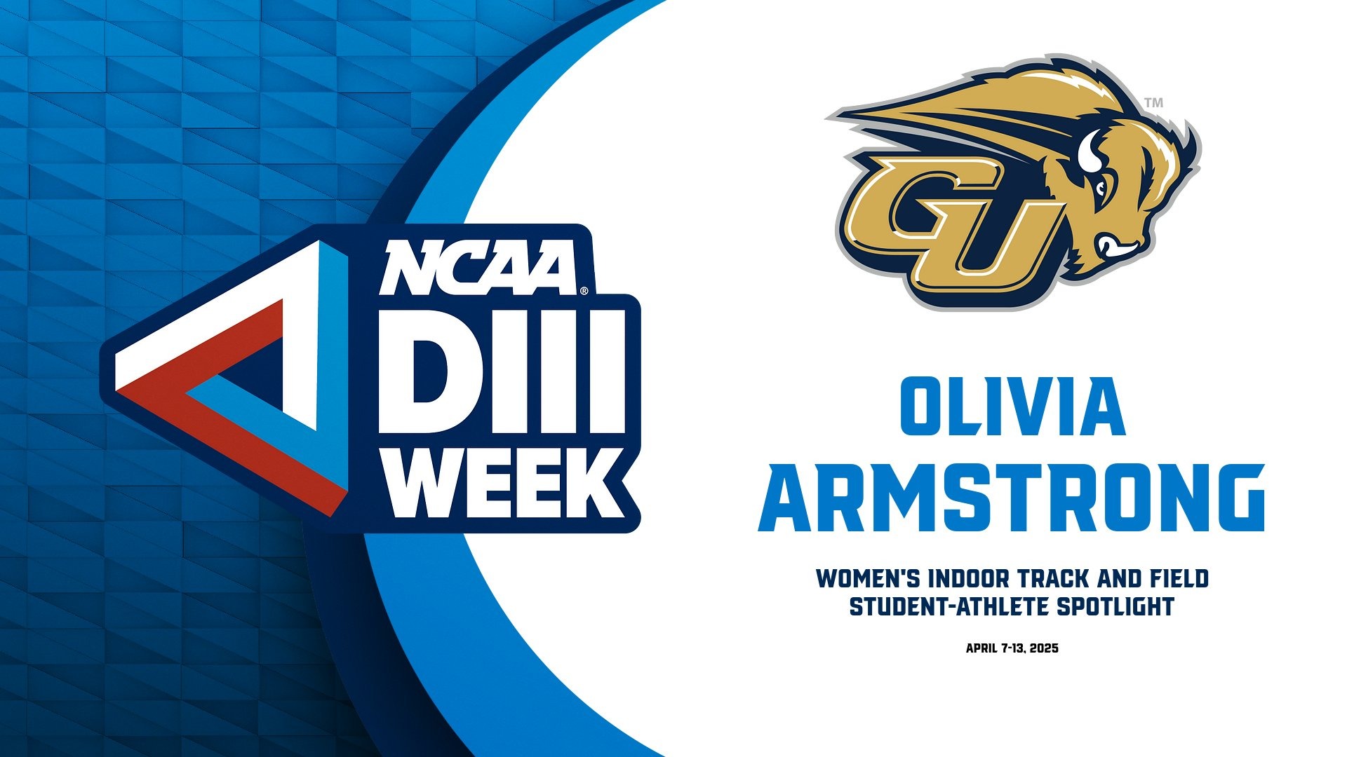 2025 D3 Week Graphic - Olivia Armstrong (Women's Indoor Track and Field)