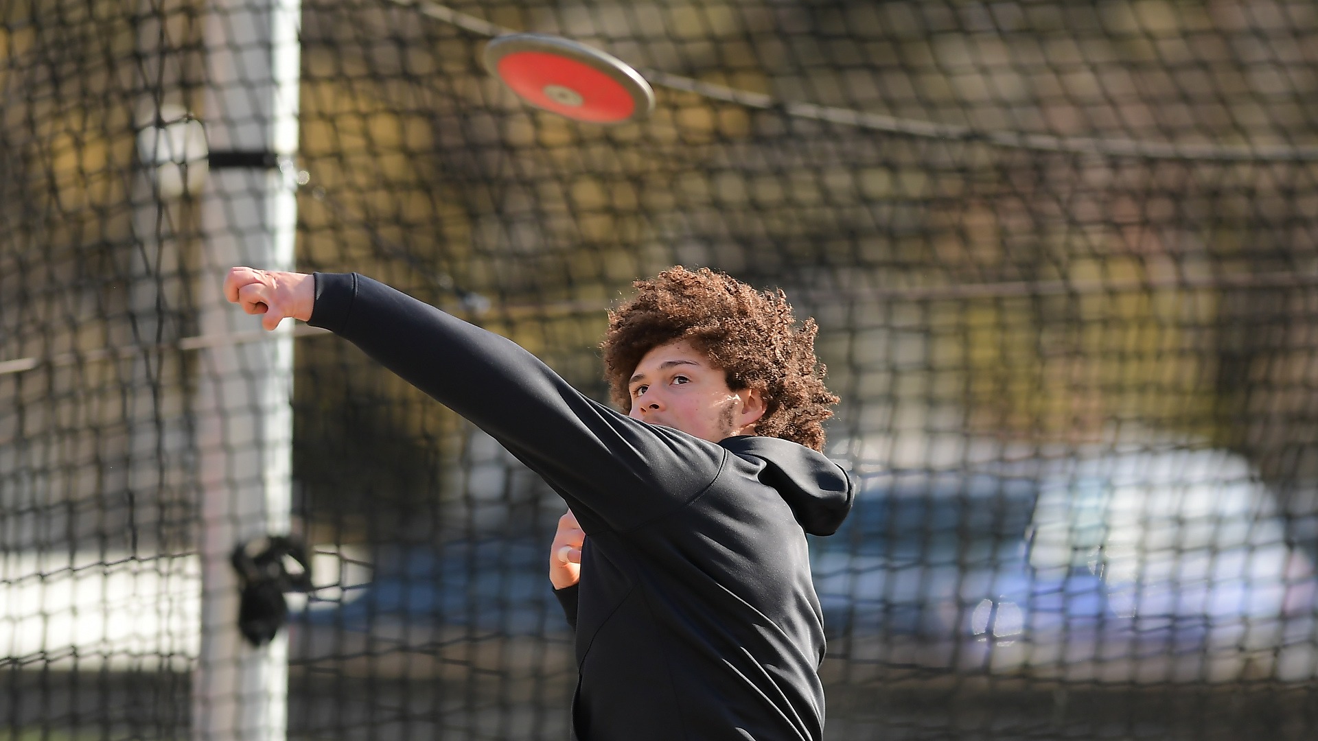 Andrew Suarez threw the discus at 2024 Bison Classic in Hotchkiss Field