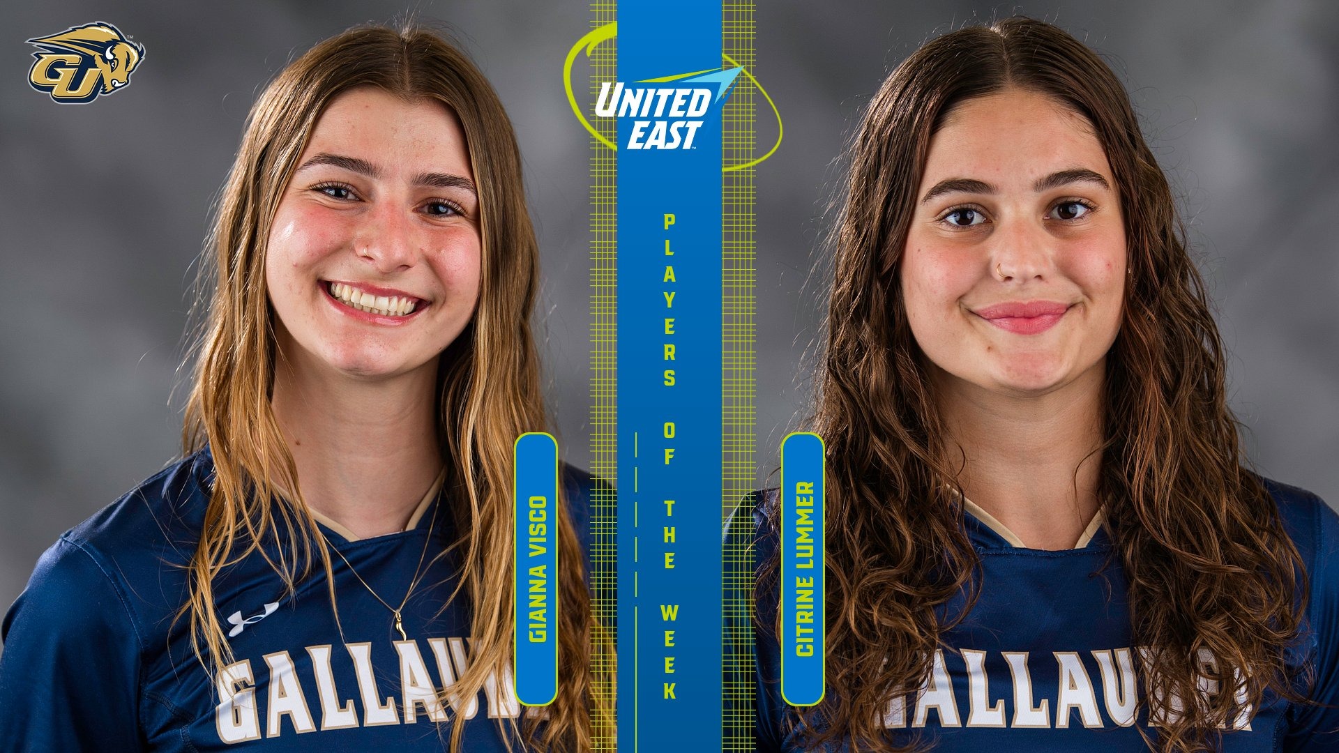 United East Women's Flag Football Offensive & Defensive Player of the Week graphic of Gianna Visco & Citrine Lummer - April 13