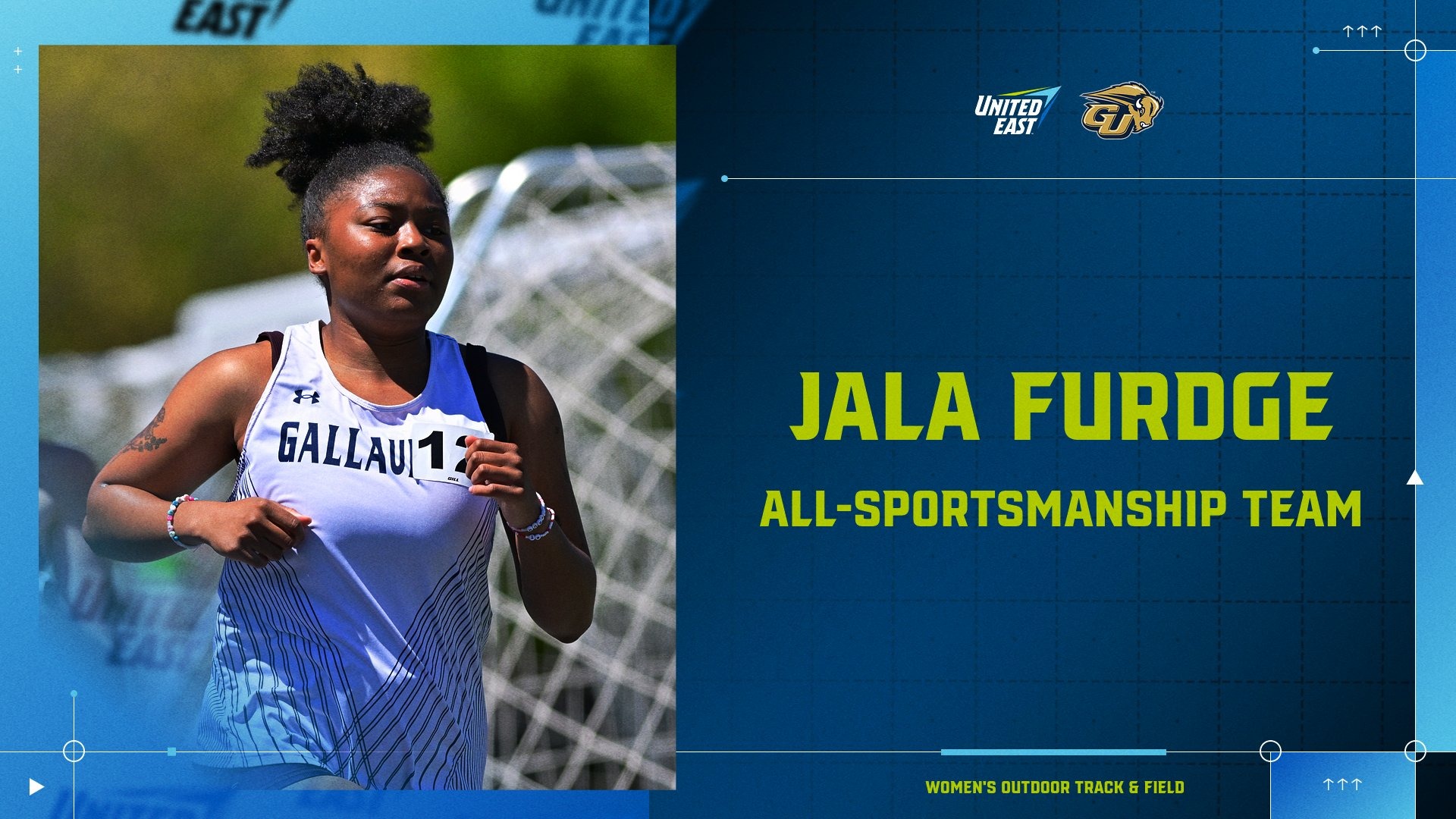 2026 United East All-Sportsmanship Team graphic - Jala Furdge (Women's Outdoor Track & Field)