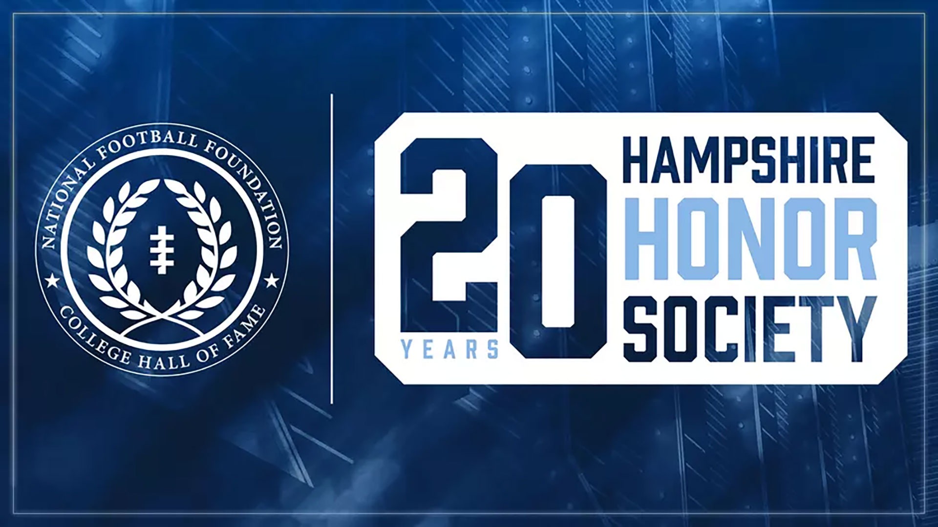 2026 National Football Foundation graphic for the 20 years of the Hampshire Honor Society.