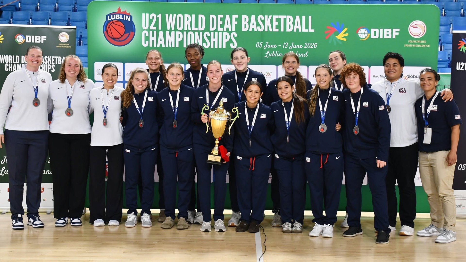 2026 World U21 Deaf Women's Basketball Team Photo - Team USA at Lublin, Poland