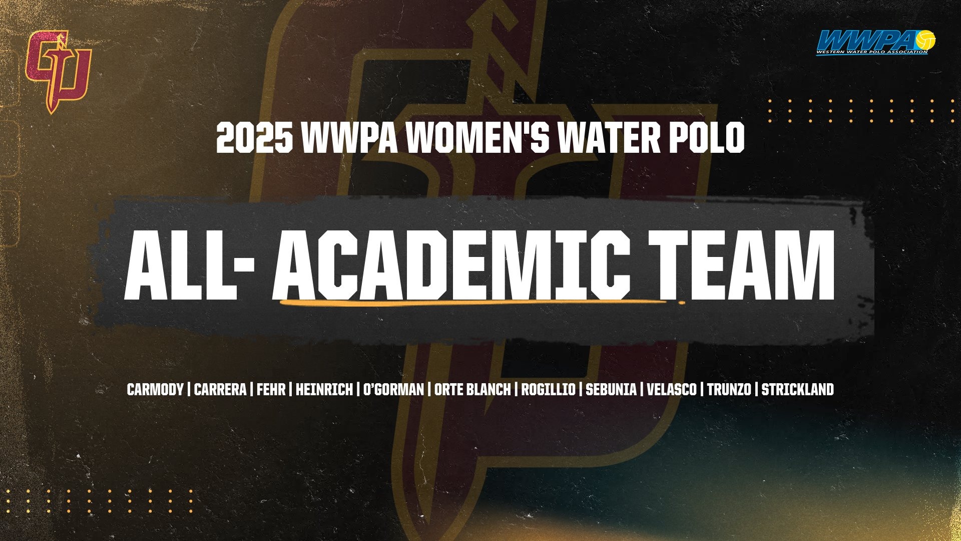 WWPA All-Academic Team - Women's Water Polo 