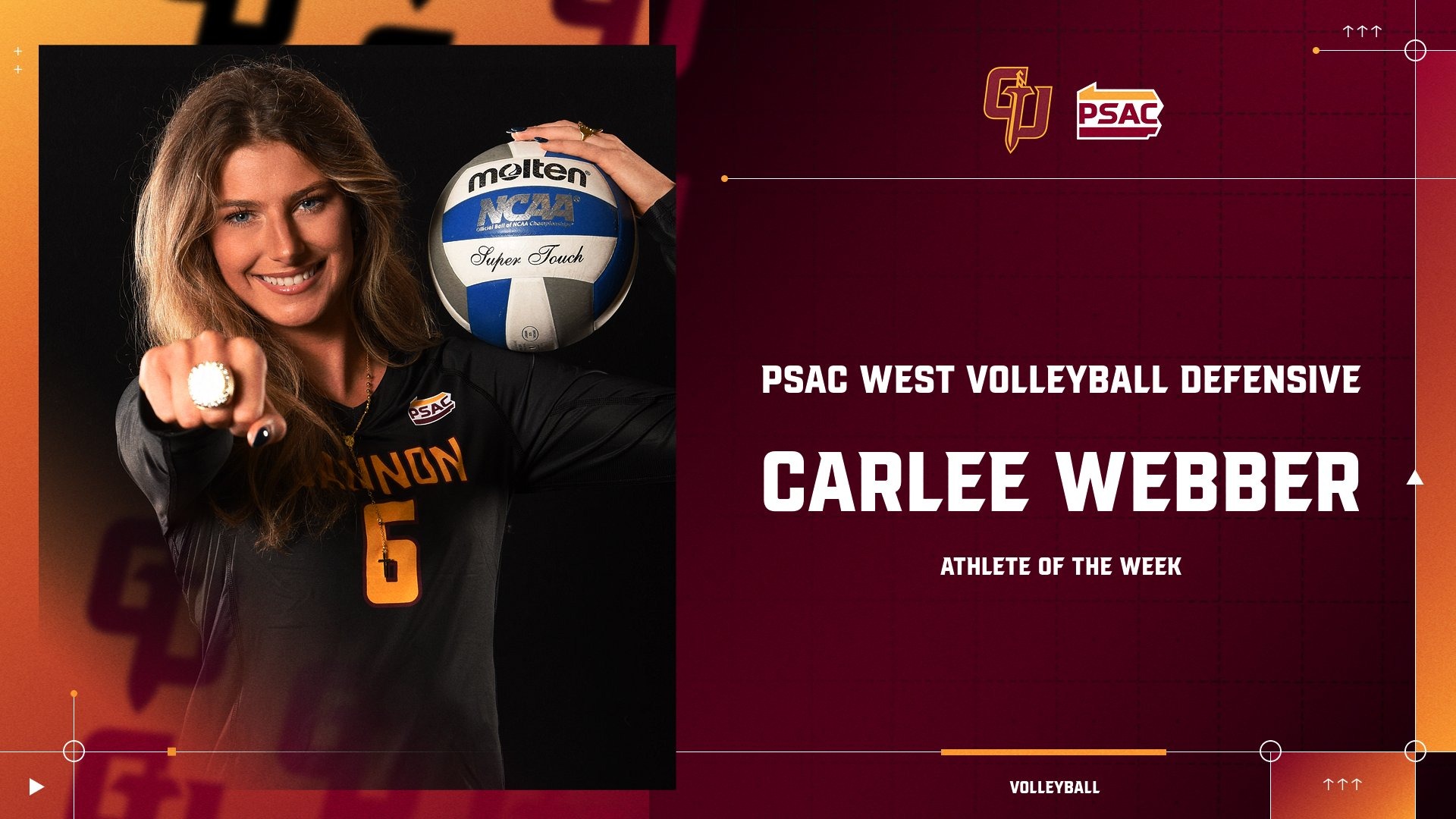 Webber - PSAC West Defensive Athlete of the Week