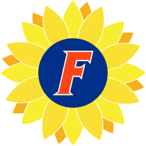 sunflower icon with slant f