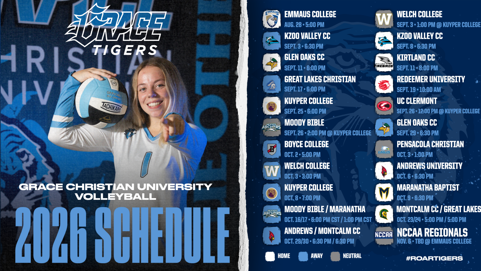 vball 26 schedule