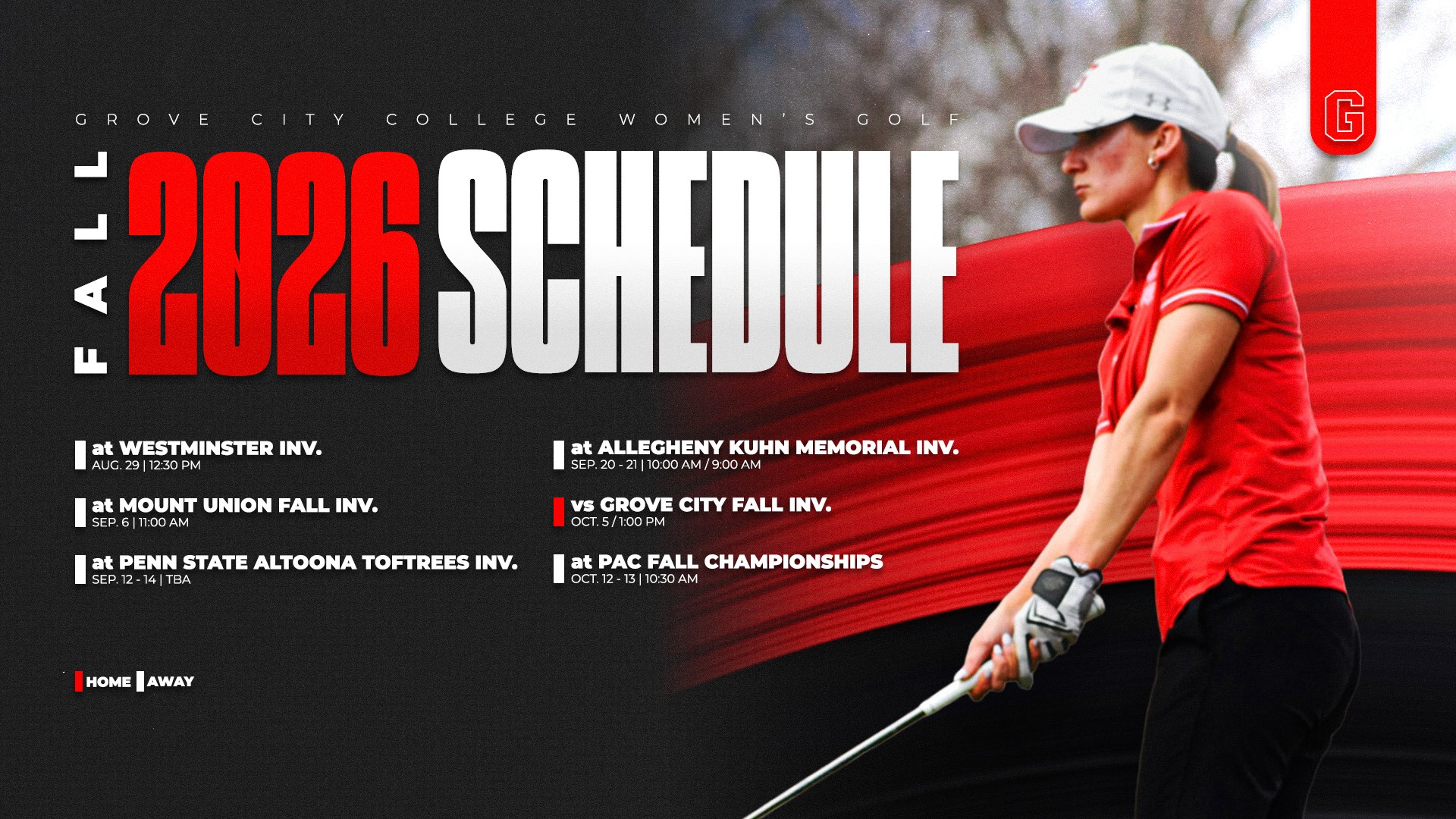 Fall 2026 WGOLF Schedule