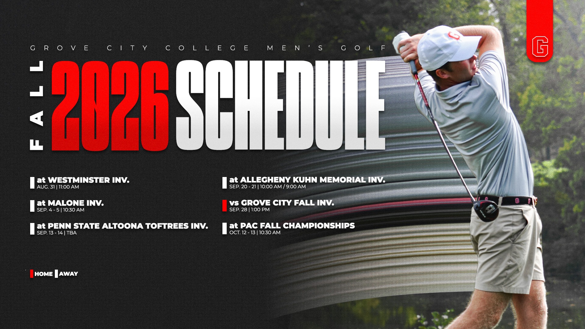 Fall 2026 MGOLF Schedule