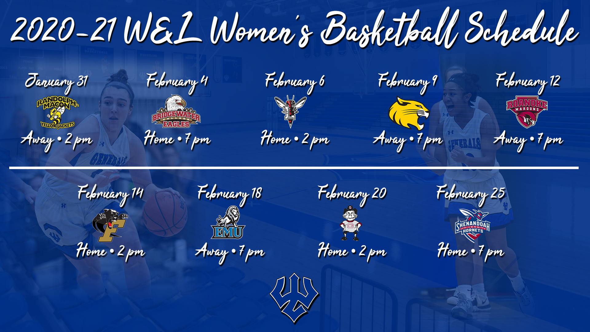 Washington and Lee Releases 202021 Women's Basketball Schedule