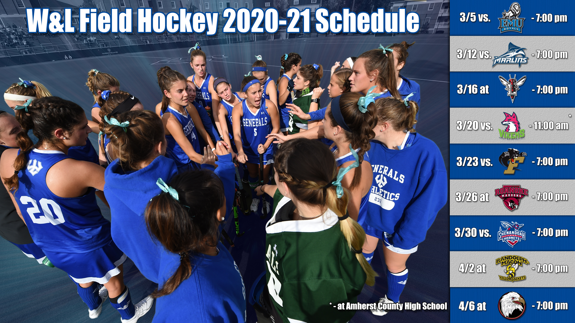 Washington and Lee Releases 202021 Field Hockey Schedule Washington