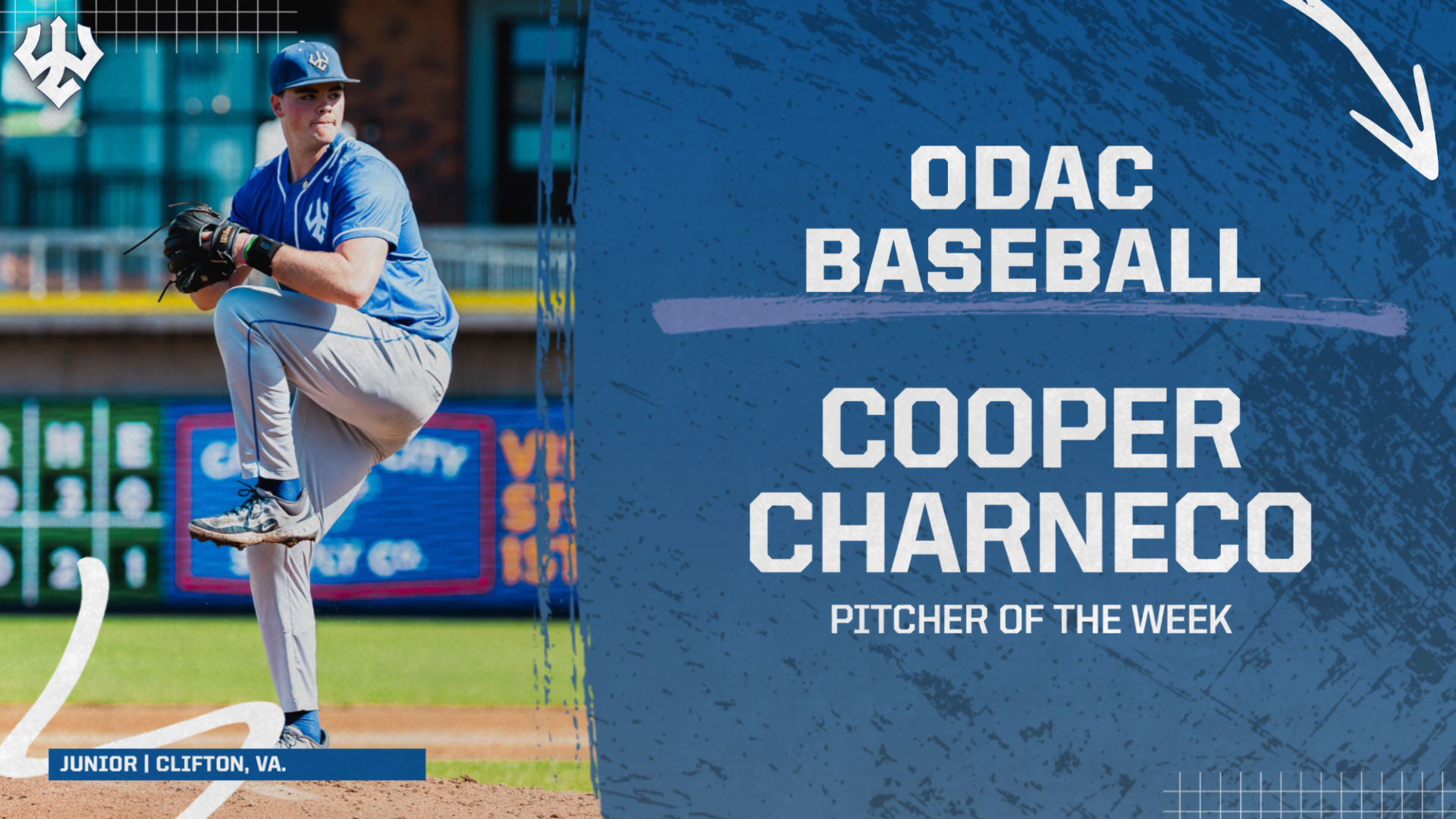 Cooper Charneco ODAC Pitcher of the Week