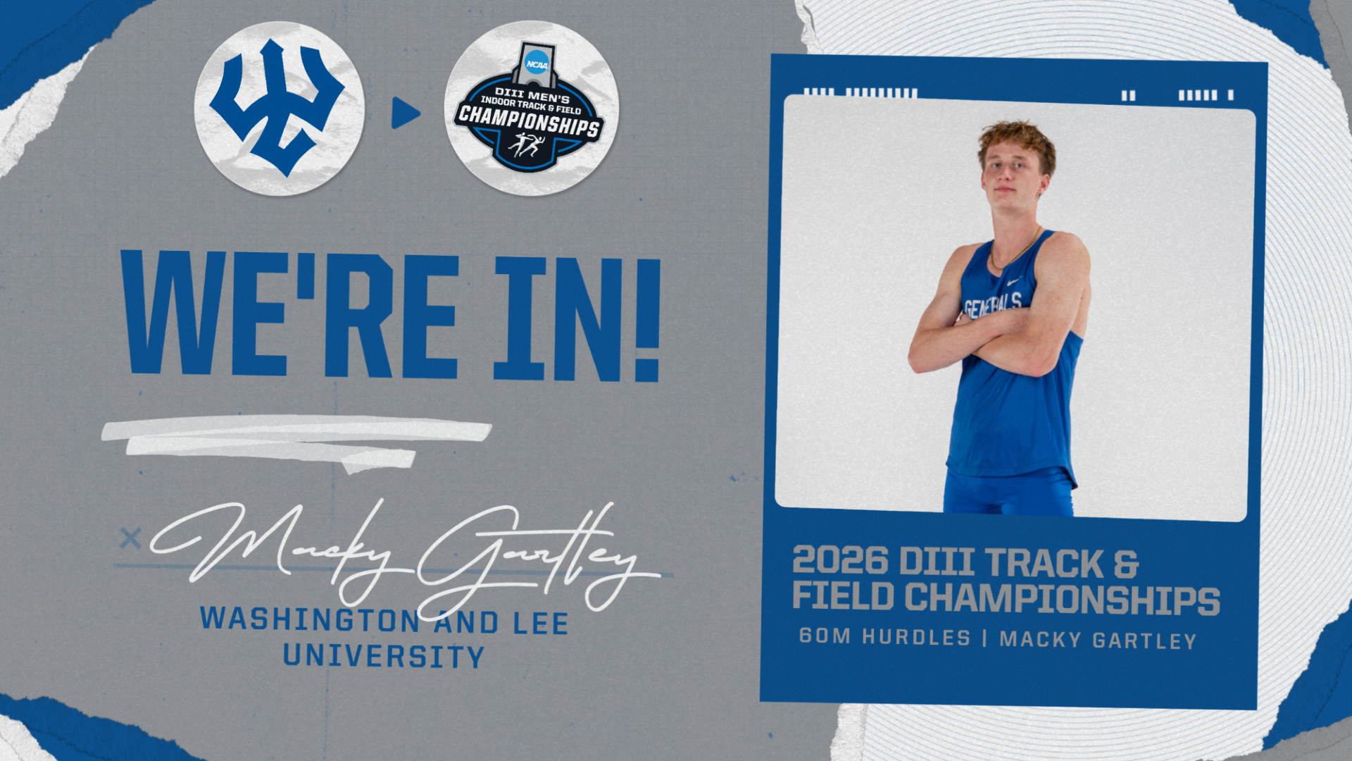 Macky Gartley NCAA Indoor Graphic