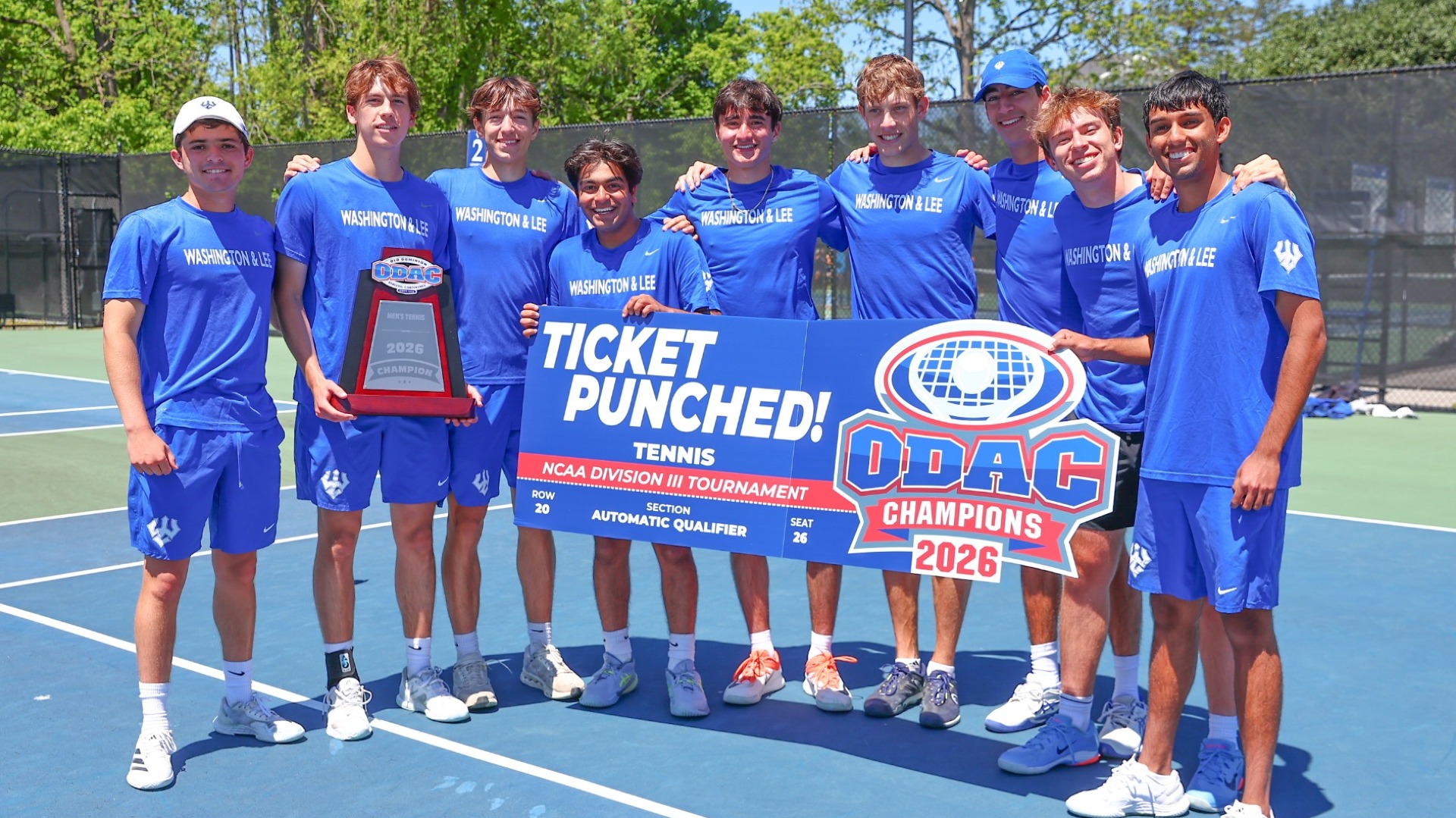 W&L Men's Tennis wins 2026 ODAC Championship